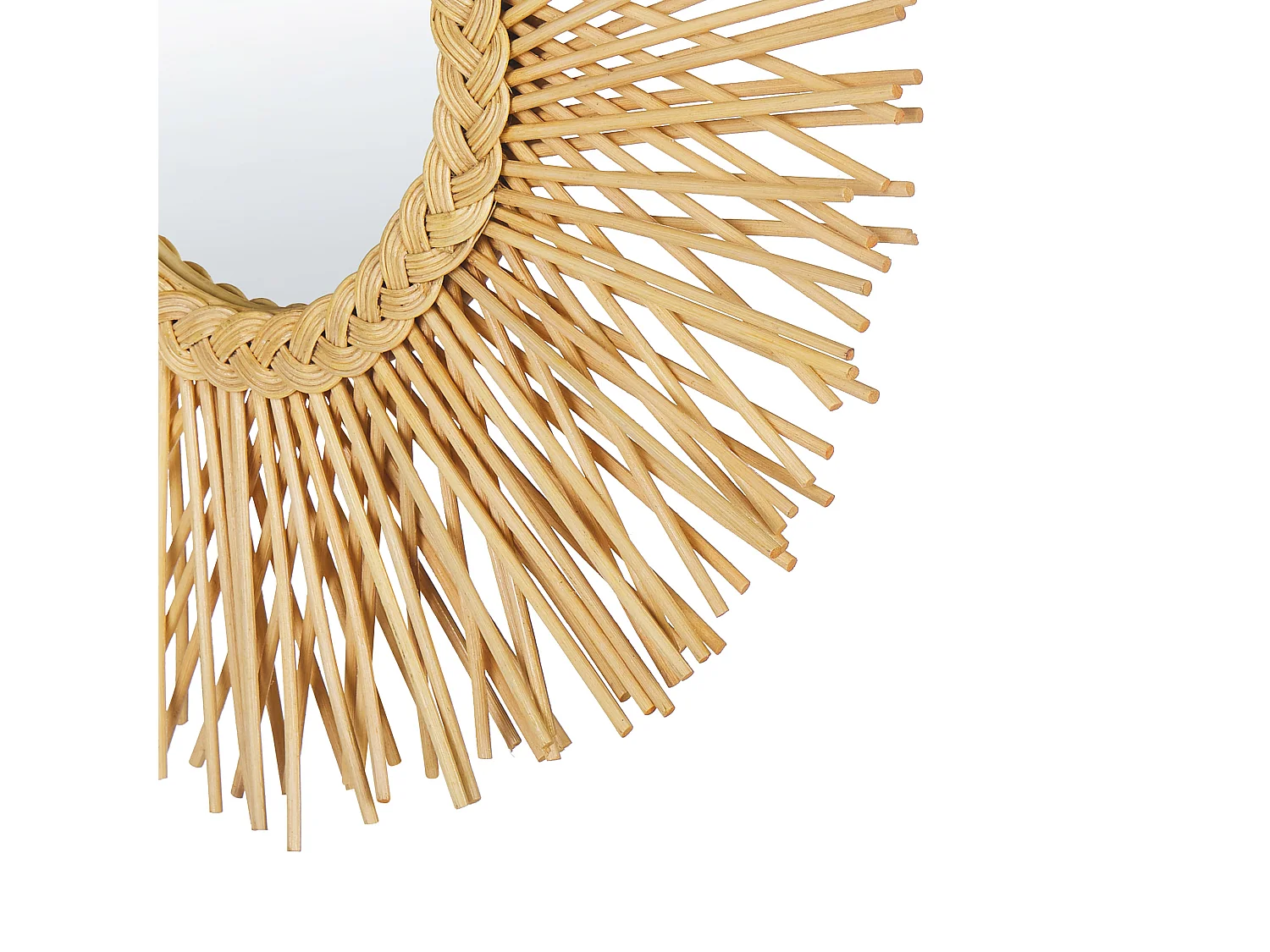 Lustro ścienne KALASIN 60 cm 60 cm Rattan Naturalny