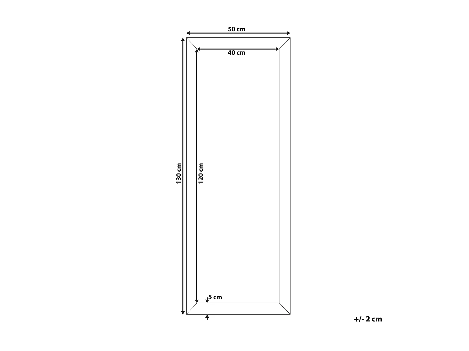 Specchio AJACCIO 50 cm 130 cm Ottone