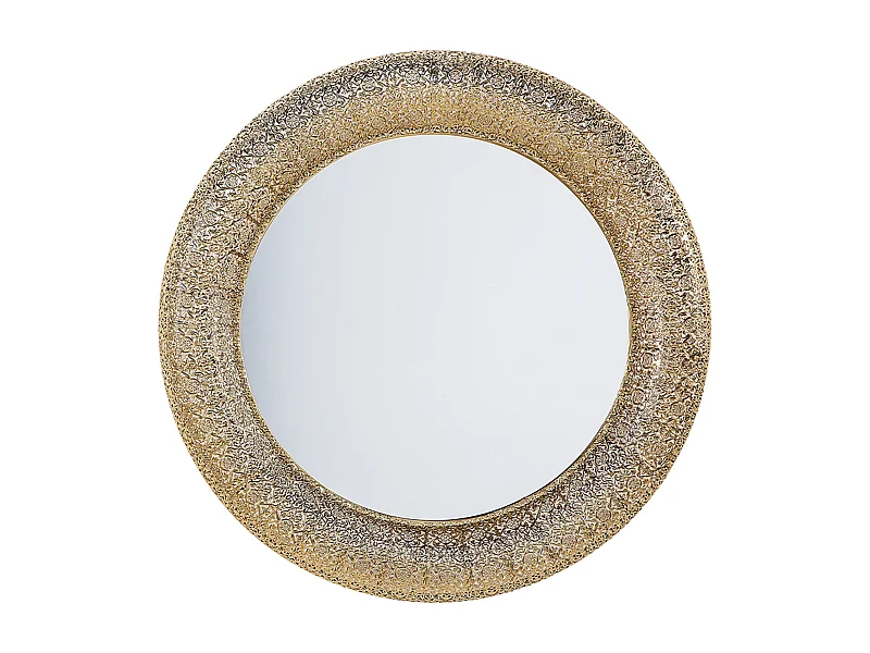 Miroir CHANNAY 80 cm 80 cm Métal Doré