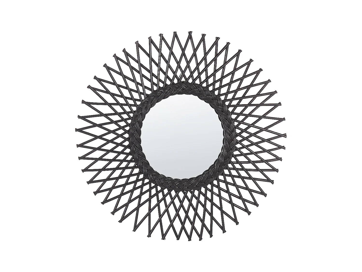 Miroir TAGOLU 60 cm 60 cm Rotin Noir