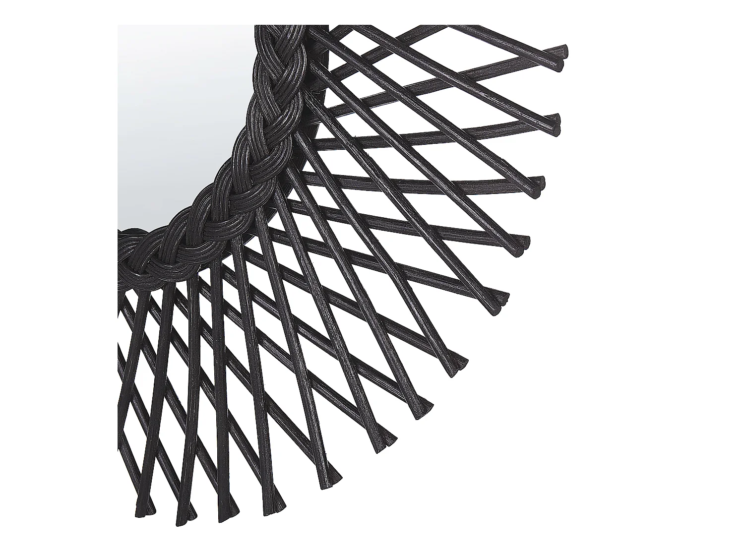 Wandspiegel TAGOLU 60 cm 60 cm Rotan Zwart