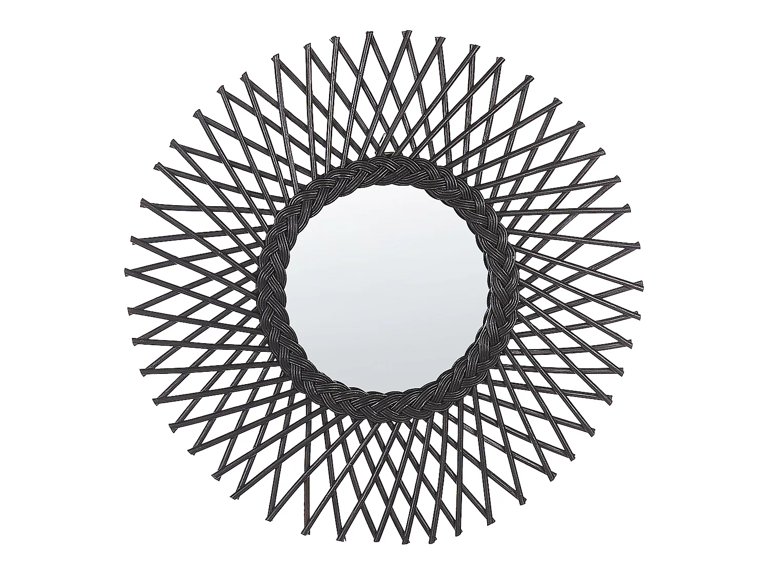 Wall Mirror TAGOLU 60 cm 60 cm Rattan Black