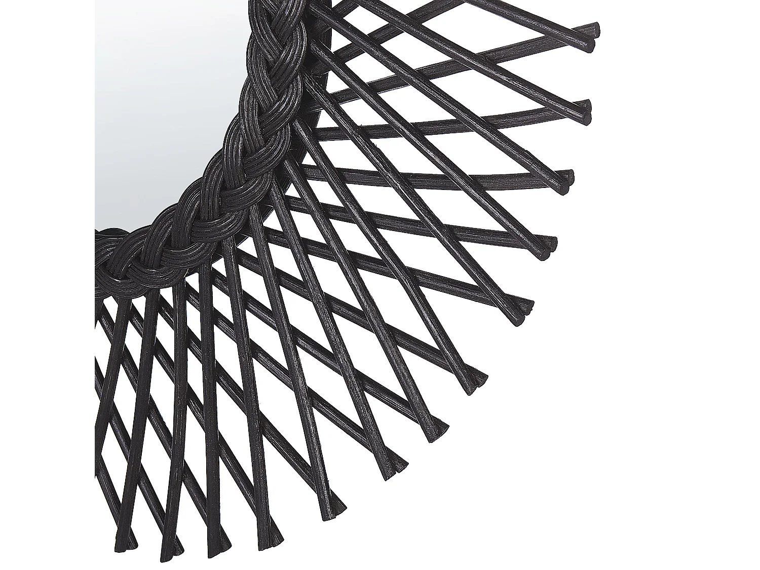 Wall Mirror TAGOLU 60 cm 60 cm Rattan Black