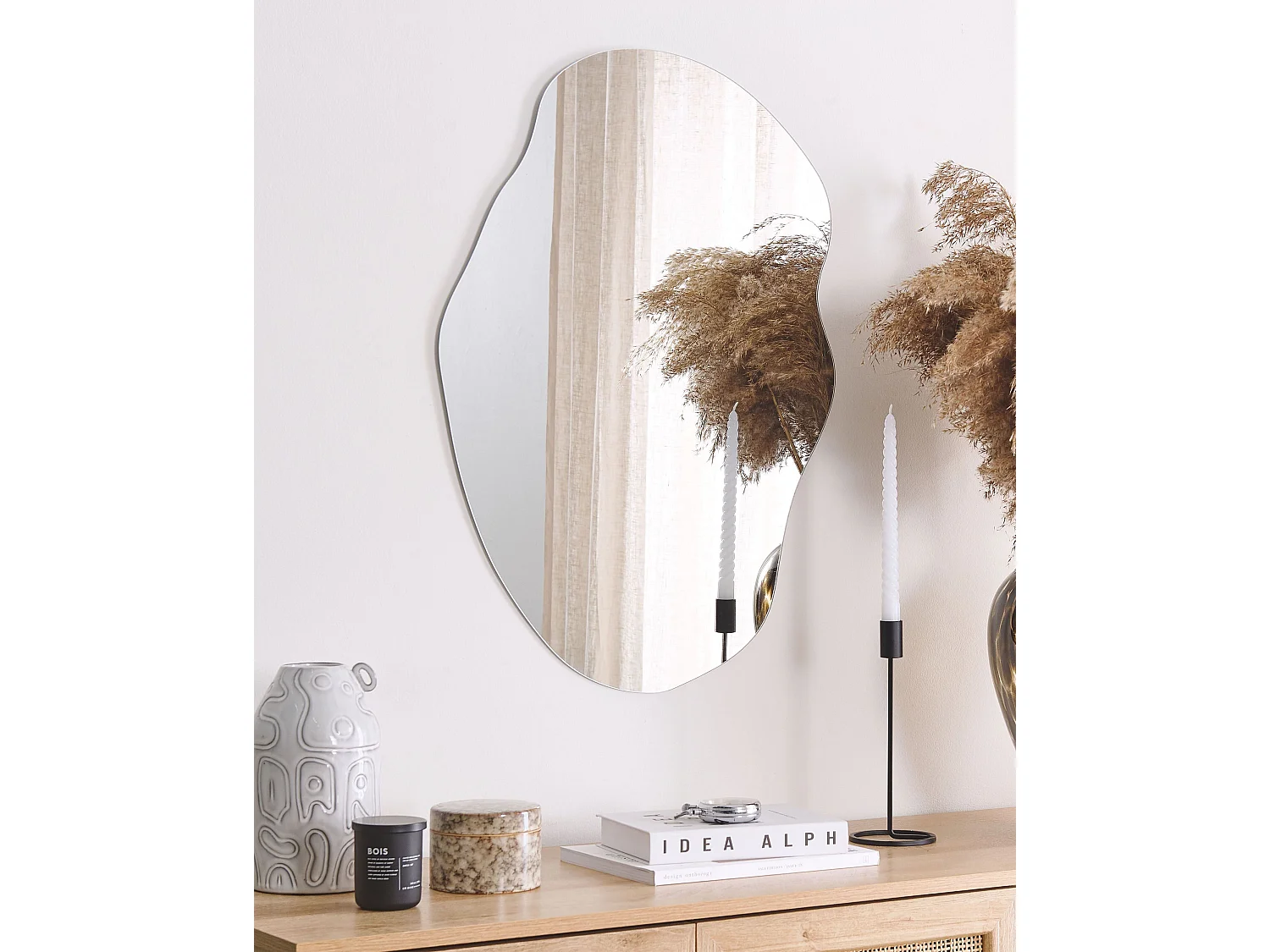 Wandspiegel FALAISE 50 cm 70 cm Zilver