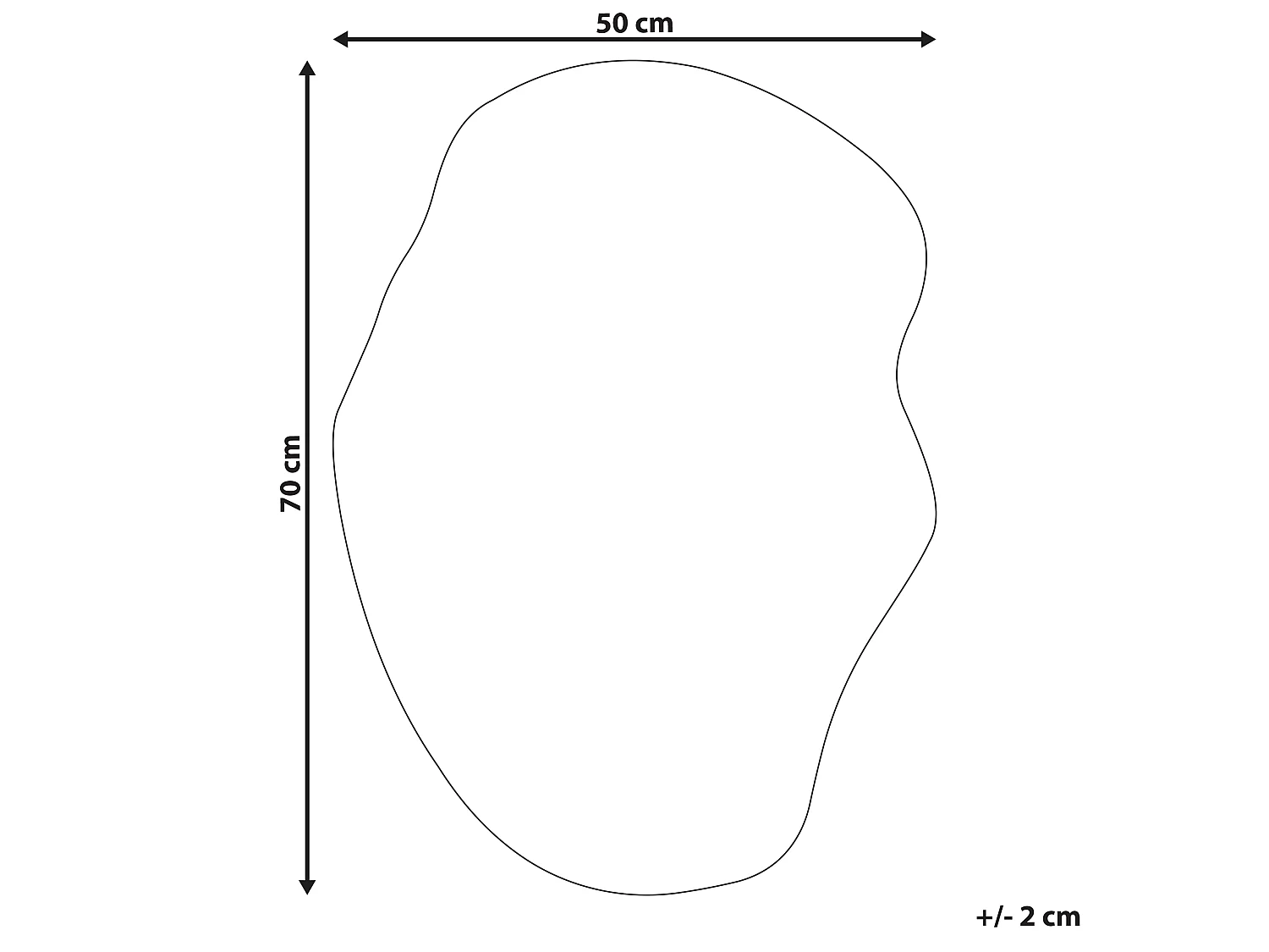 Wandspiegel FALAISE 50 cm 70 cm Zilver