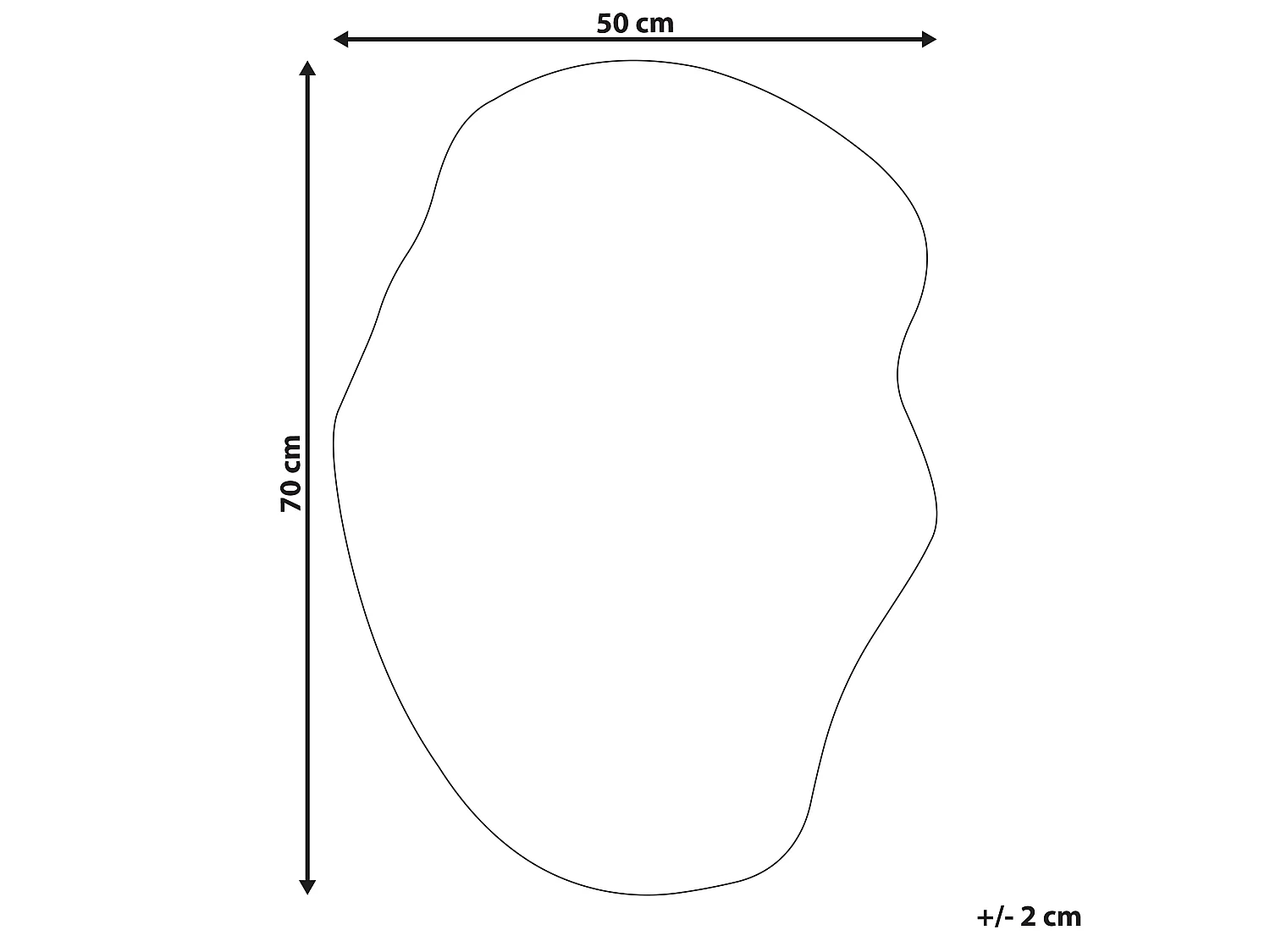 Miroir FALAISE 50 cm 70 cm Argenté