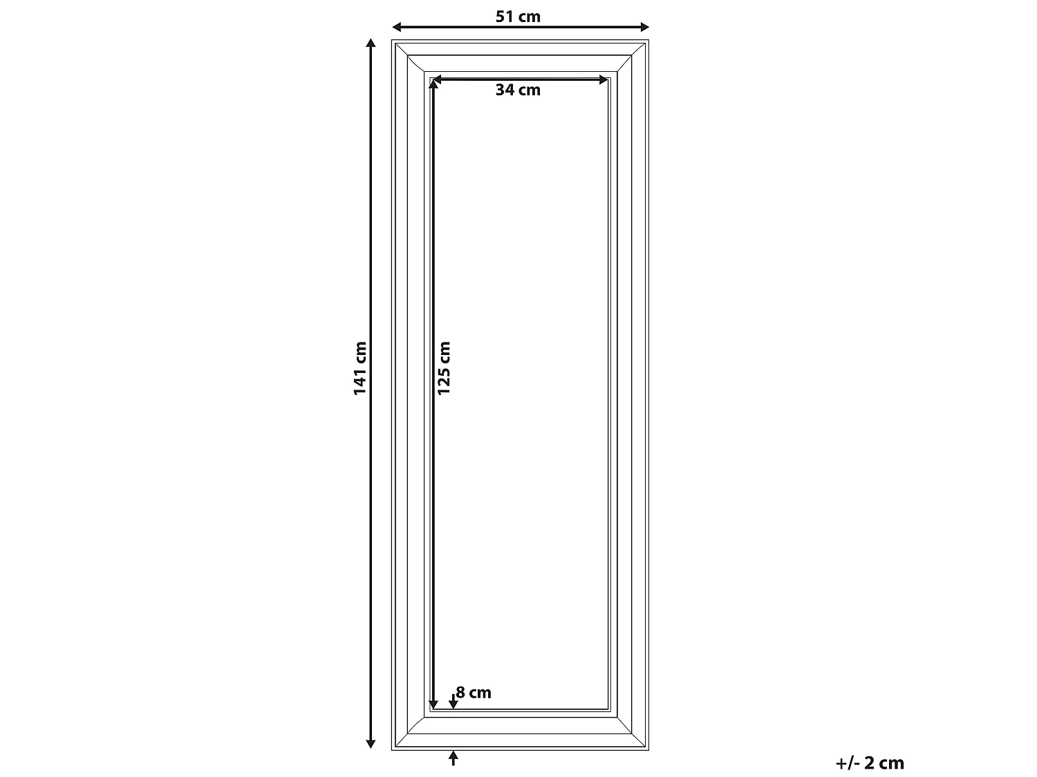 Miroir AURILLAC 51 cm 141 cm Doré