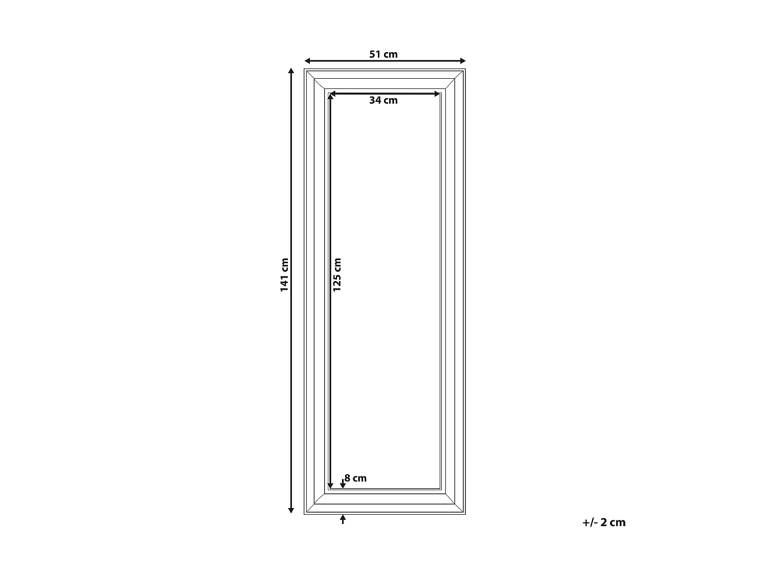 Wandspiegel AURILLAC 51 cm 141 cm Gold