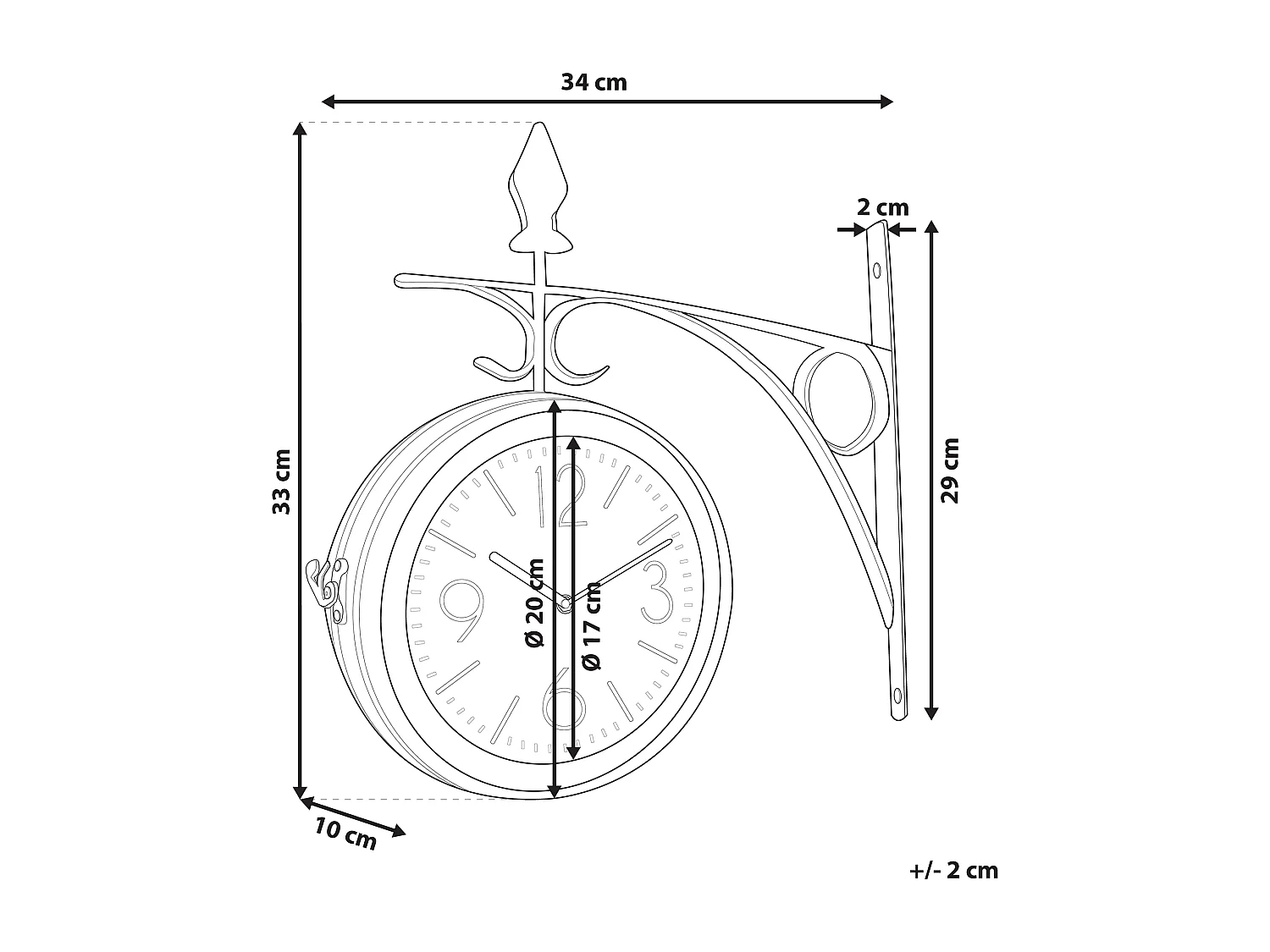 Horloge murale ROMONT 34 cm Métal Argenté