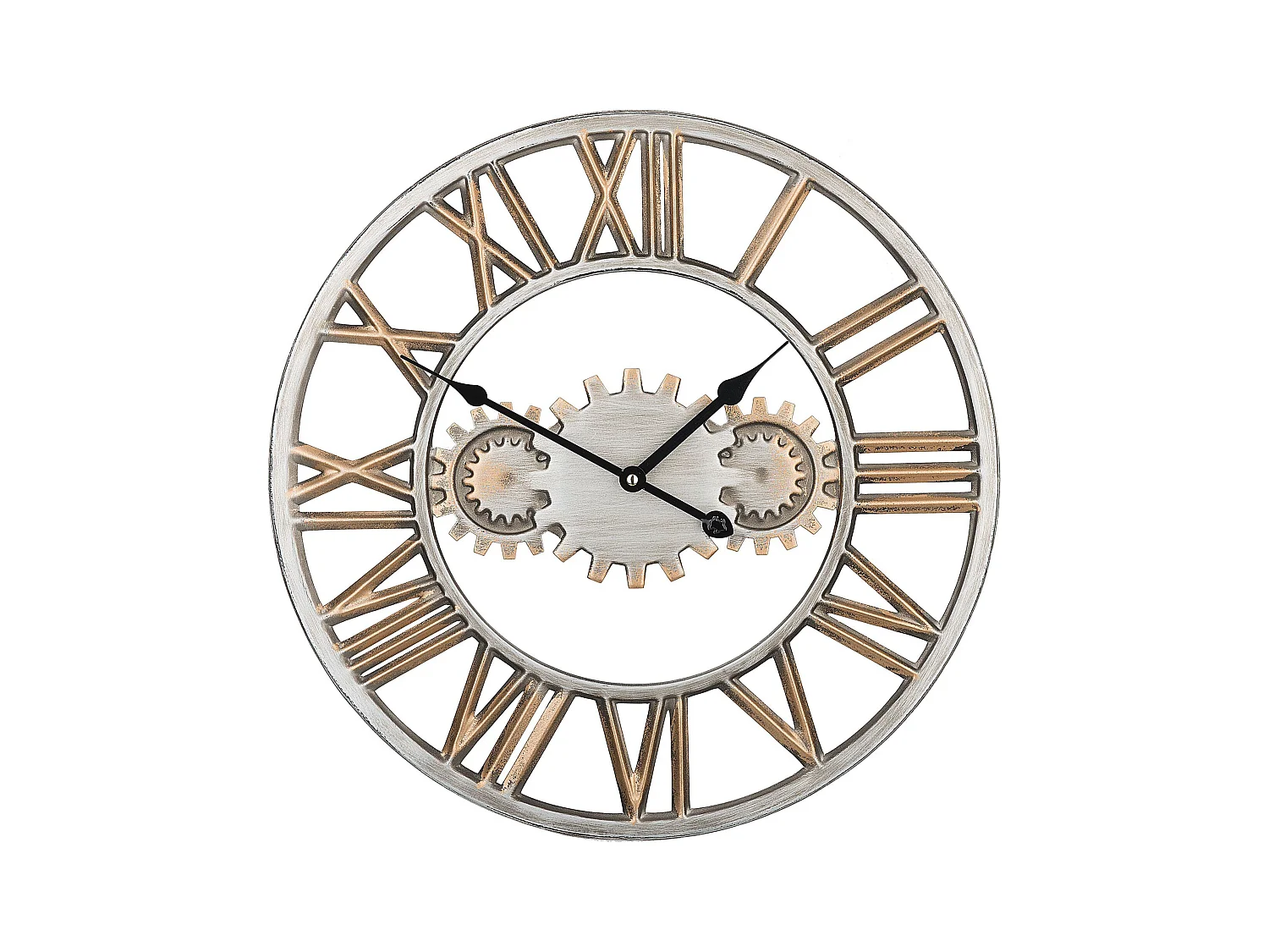 Vintage Wanduhr silber/gold Seon