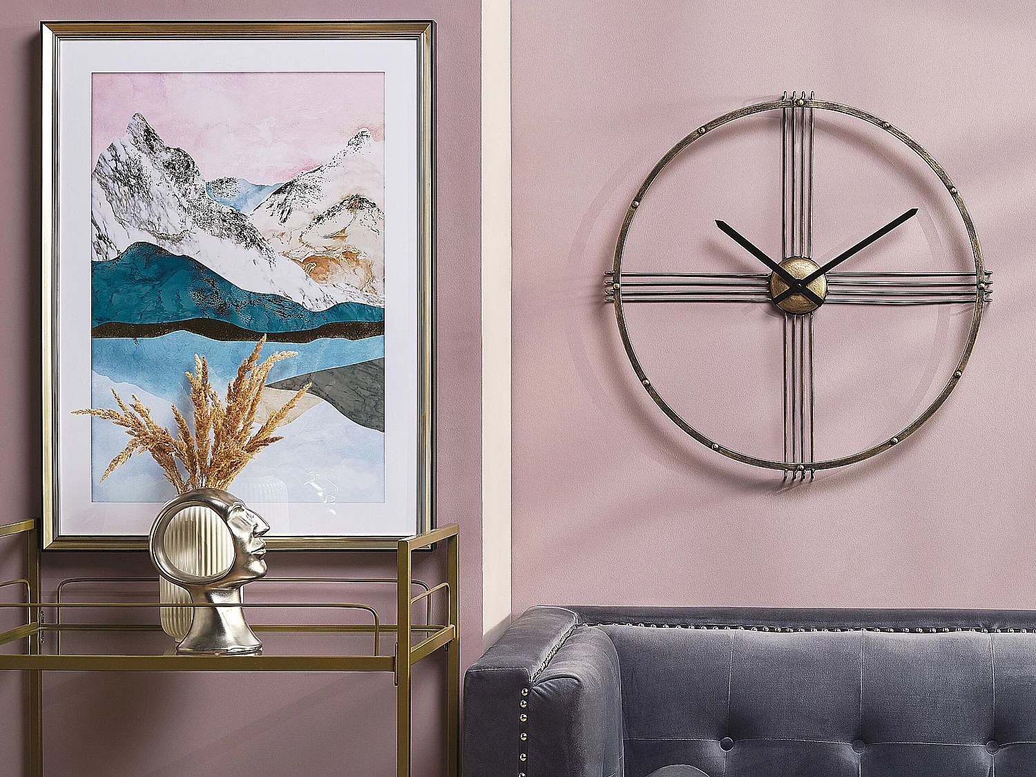 Horloge murale ASCONA 64 cm Métal Doré