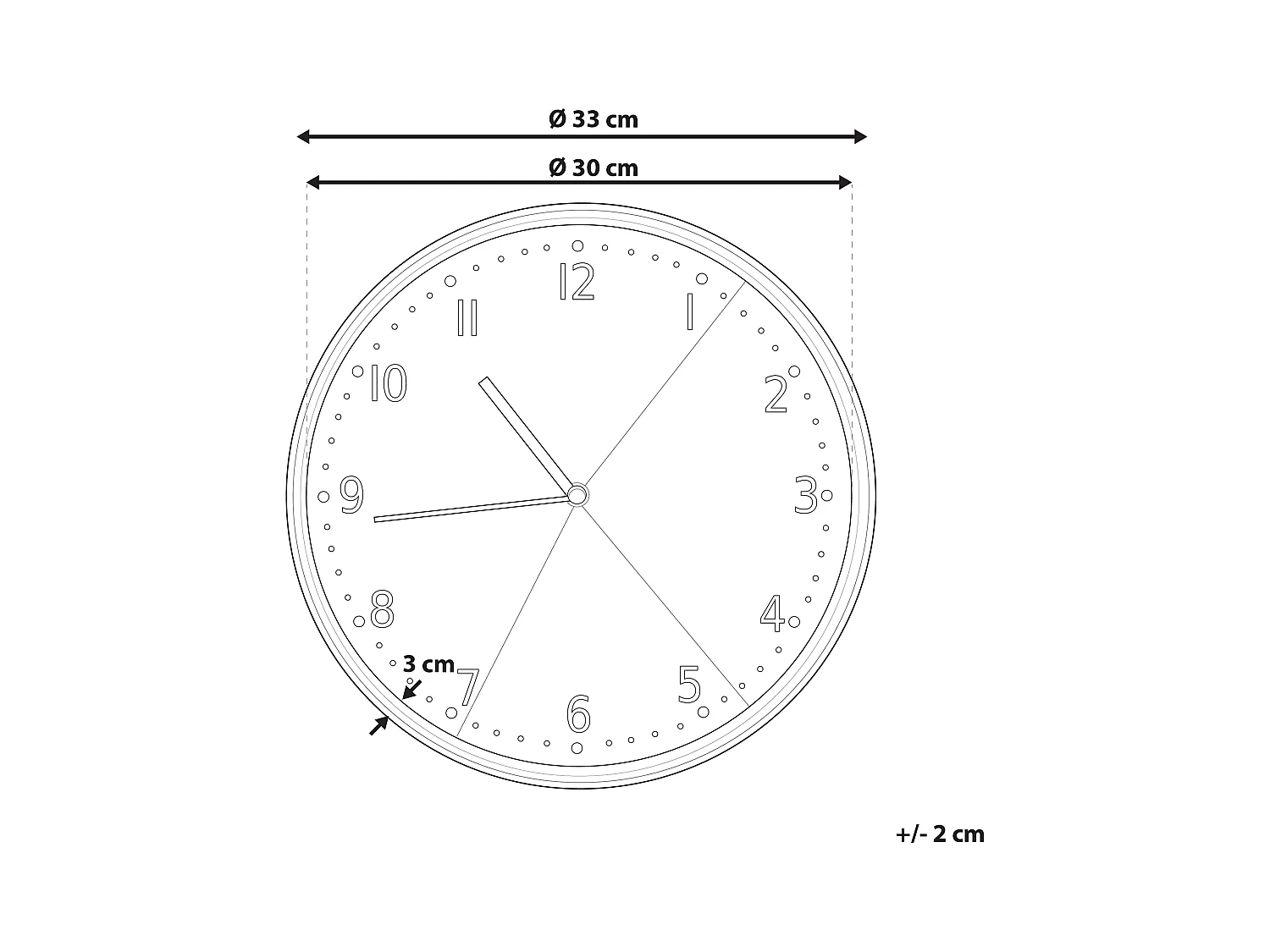 Wandklok DAVOS 33 cm Grijs