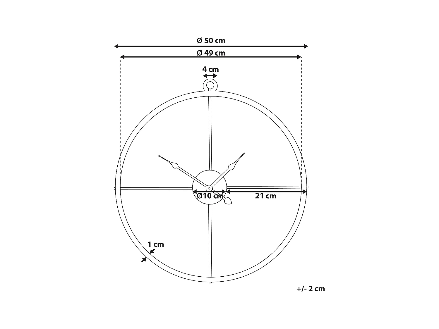 Wandklok ZUCHWIL 50 cm Metaal Goud
