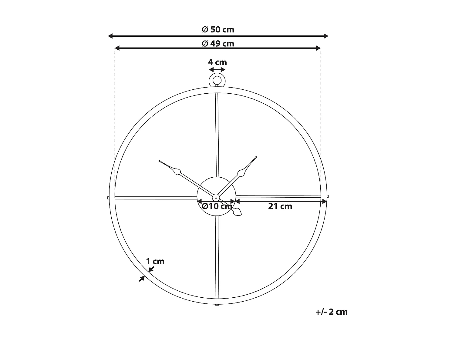 Horloge murale ZUCHWIL 50 cm Métal Doré