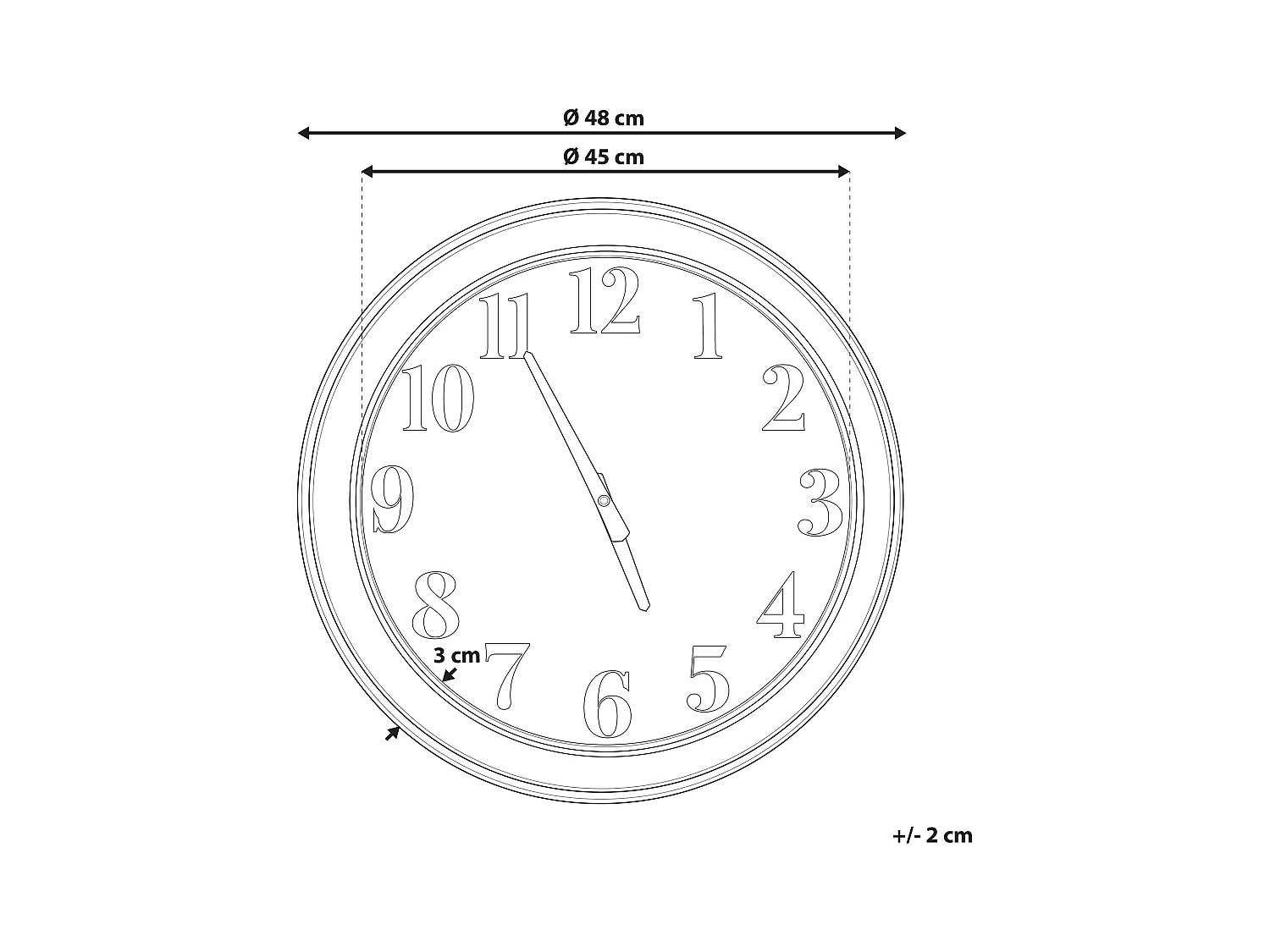 Wandklok HORW 48 cm Metaal Multicolor
