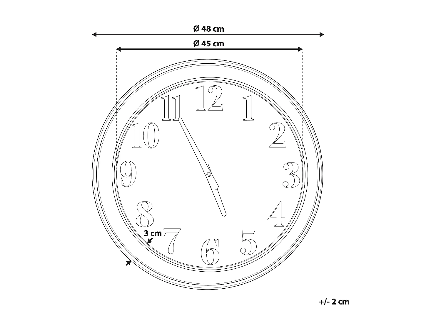 Horloge murale HORW 48 cm Métal Multicolore