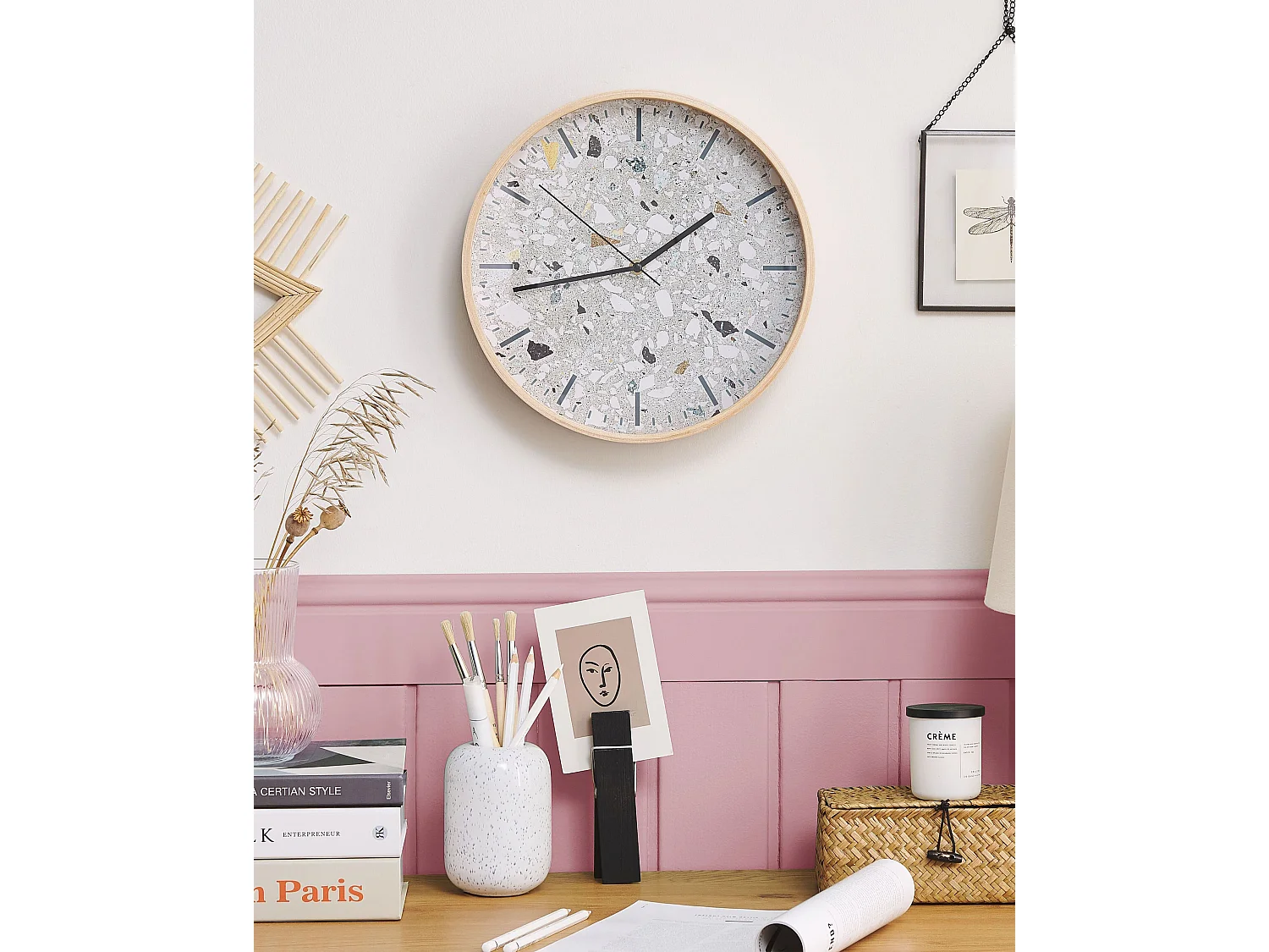 Horloge murale GORDOLA 31 cm Gris clair