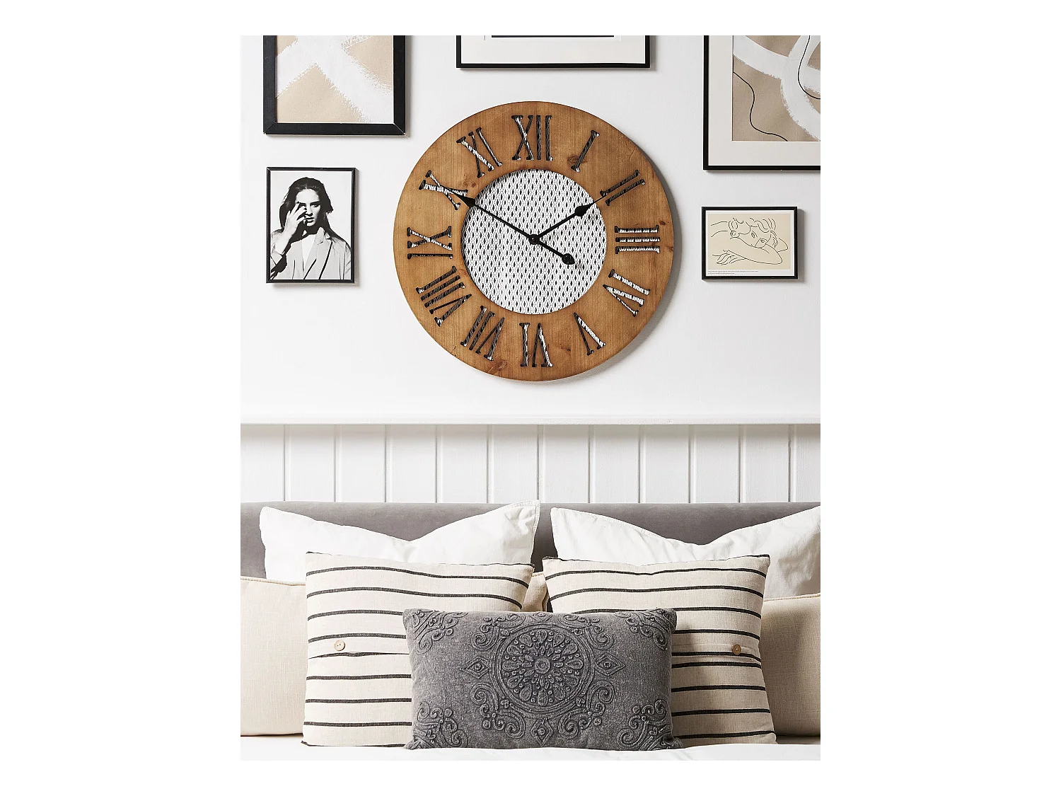 Horloge murale CUILCO 60 cm Bois de sapin Marron
