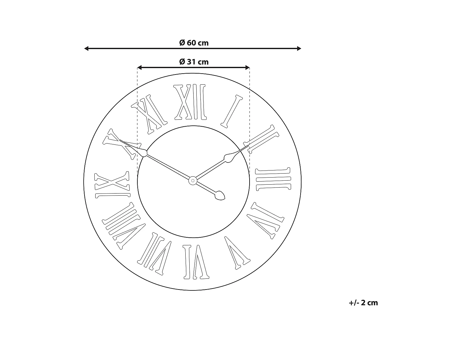 Horloge murale CUILCO 60 cm Bois de sapin Marron