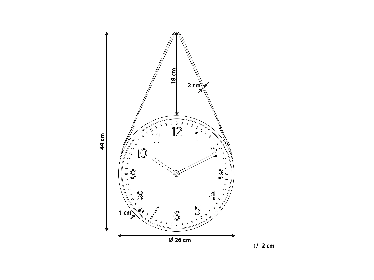 Vintage Wanduhr dunkelbraun mit Lederband zum Aufhängen Renens
