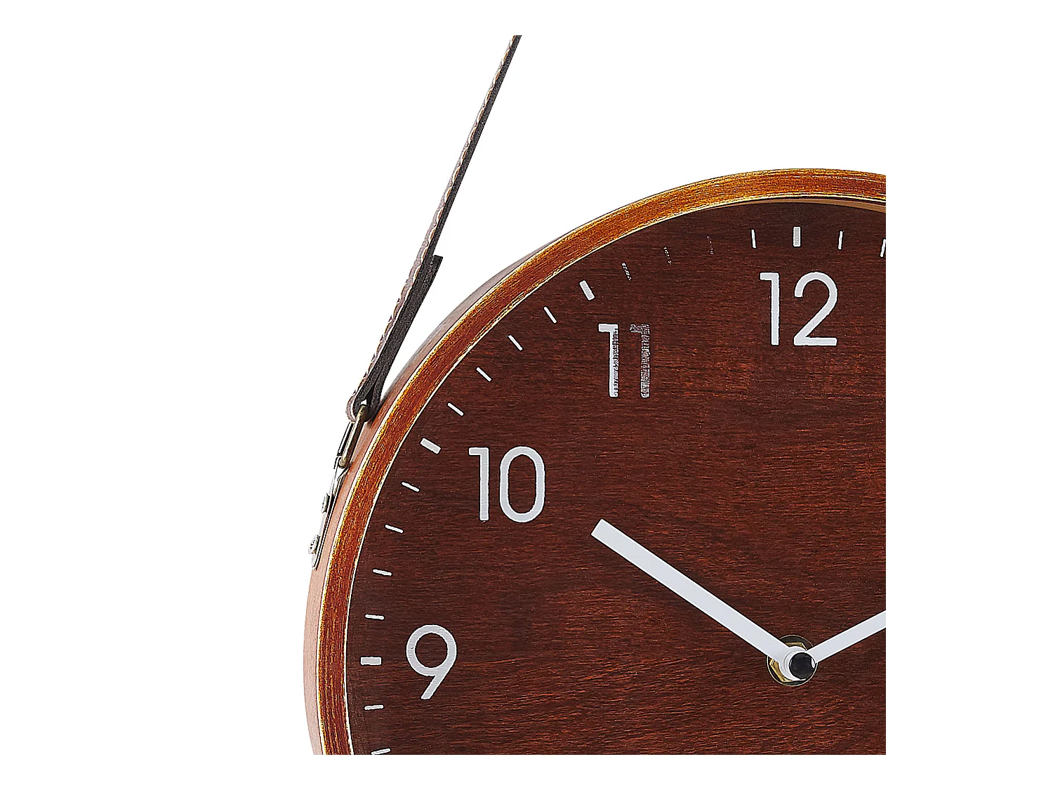 Vintage Wanduhr dunkelbraun mit Lederband zum Aufhängen Renens