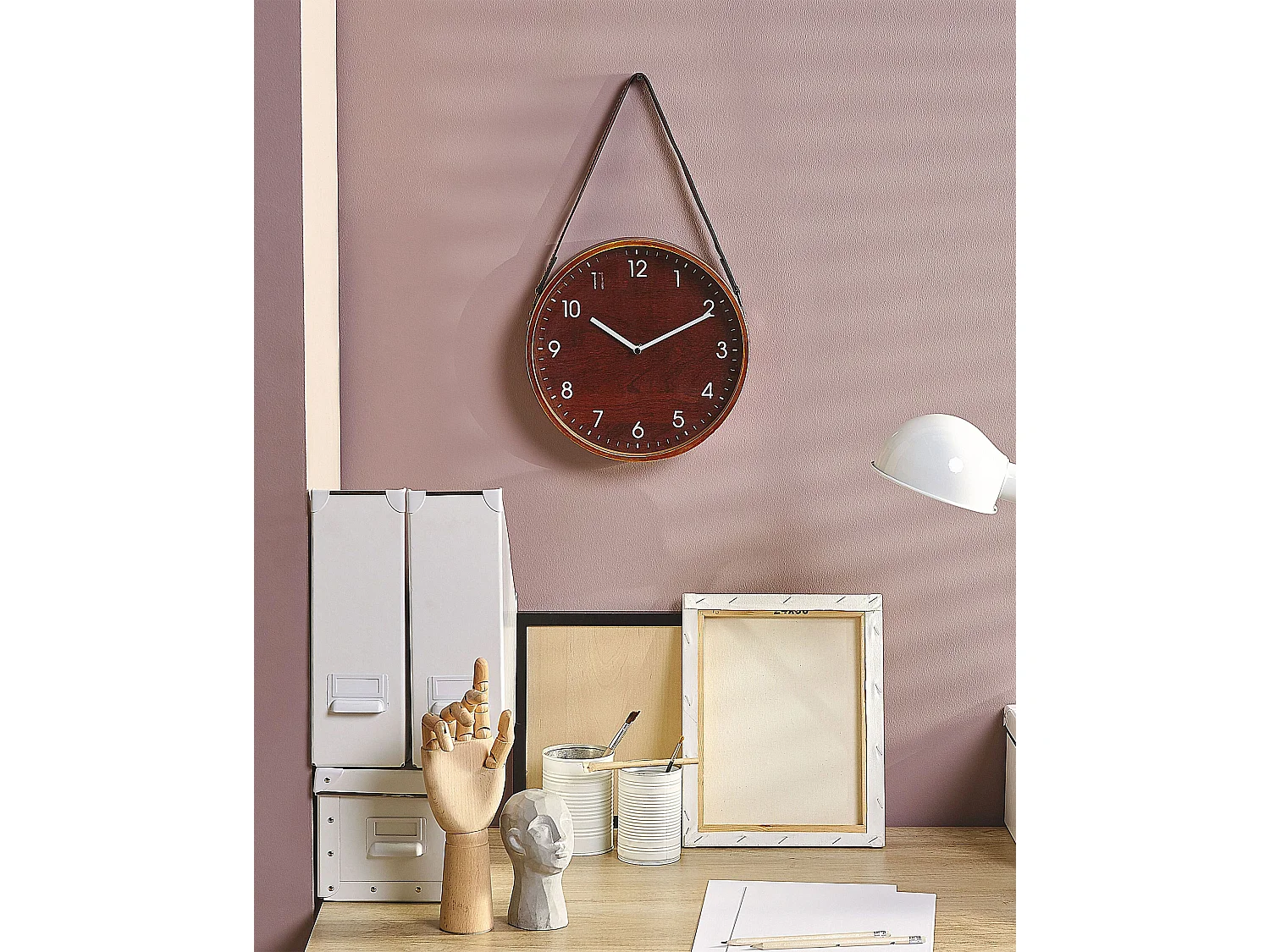 Horloge murale RENENS 26 cm Marron