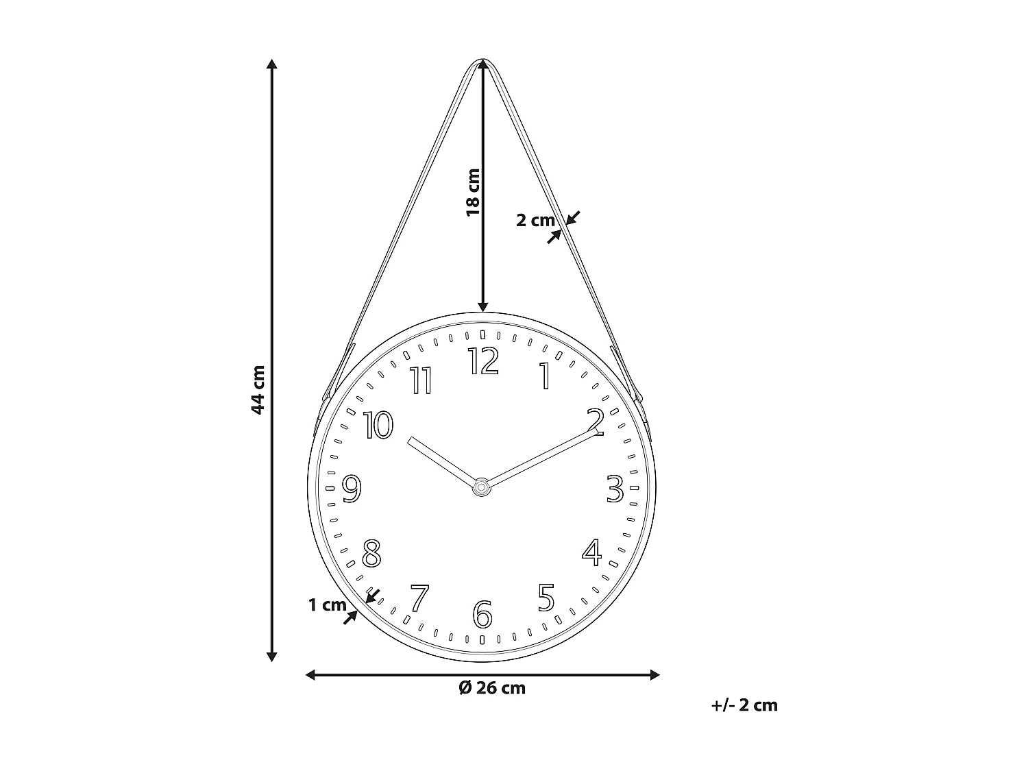 Horloge murale RENENS 26 cm Marron