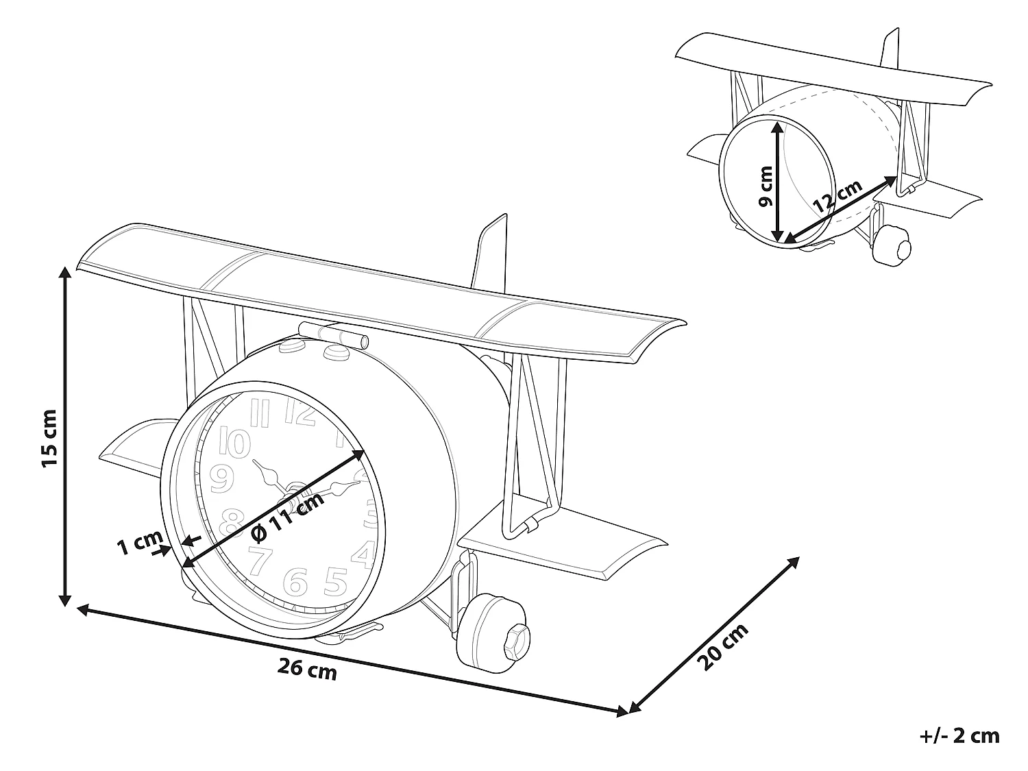 Tischuhr STANS 26 cm Metall Silber