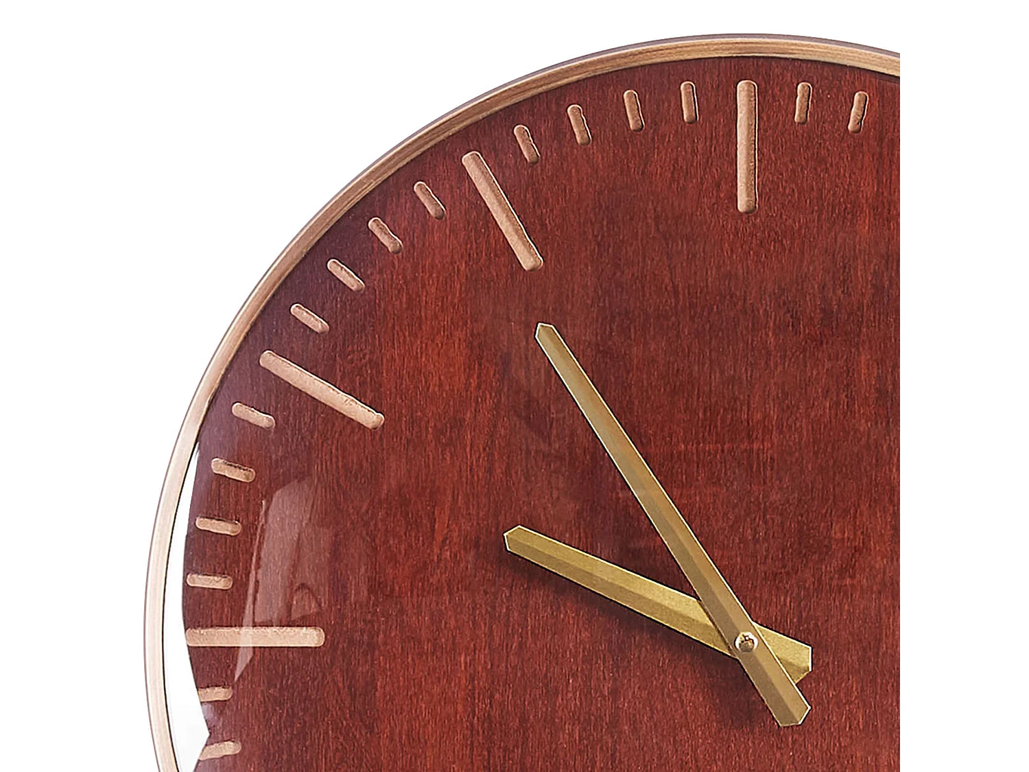 Retro Wanduhr goldbraun ø 43 cm mit Display Brugg