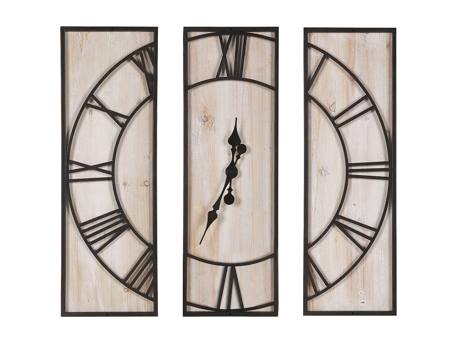 Zegar ścienny COATLAN 75 cm Drewno Brązowy/ czarny