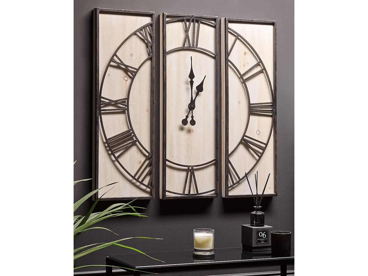 Wandklok COATLAN 75 cm Hout Bruin/zwart