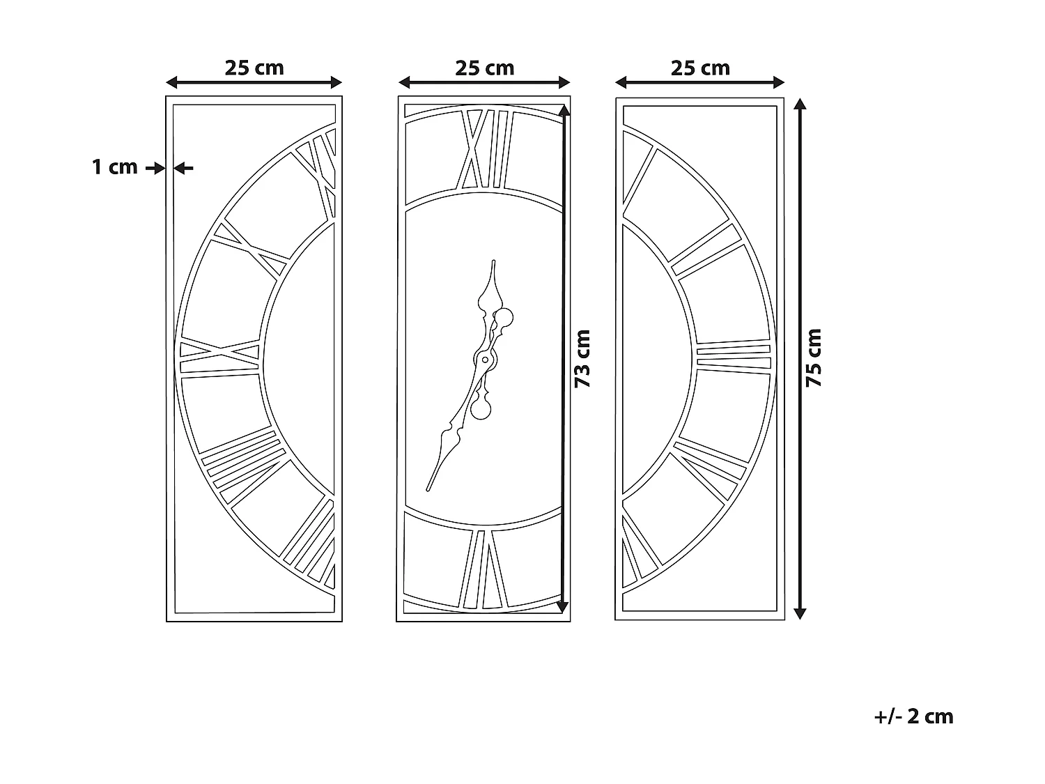 Orologio da parete COATLAN 75 cm Legno Marrone/ Nero