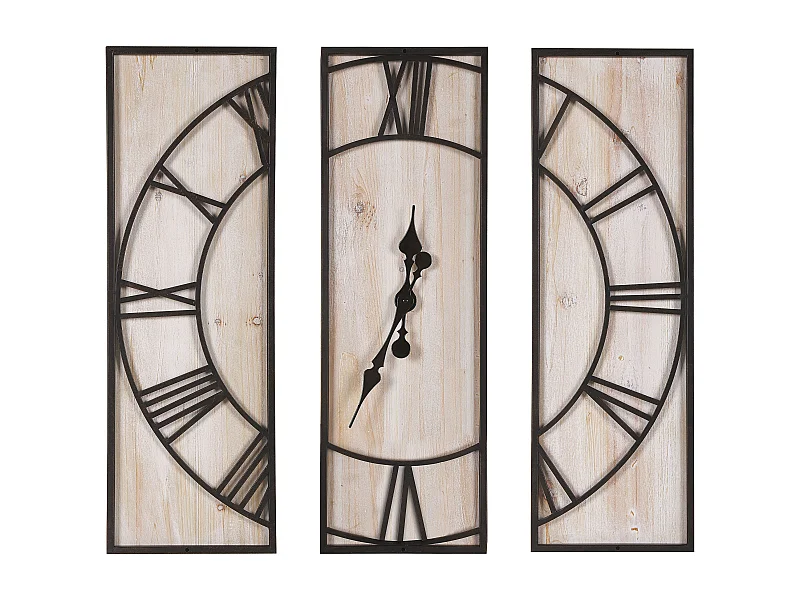 Wandklok COATLAN 75 cm Hout Bruin/zwart