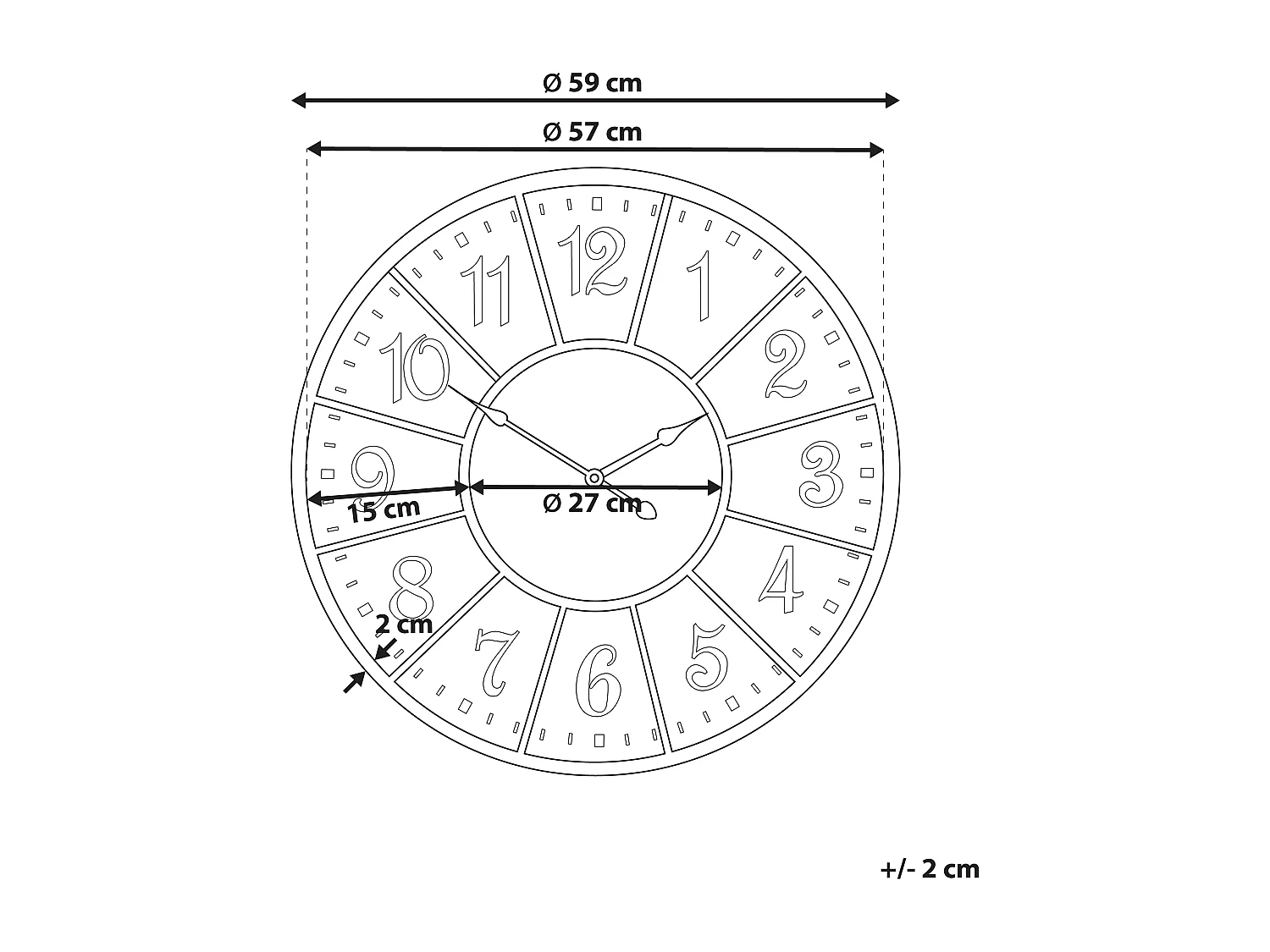 Horloge murale BOSWIL 59 cm Métal Multicolore
