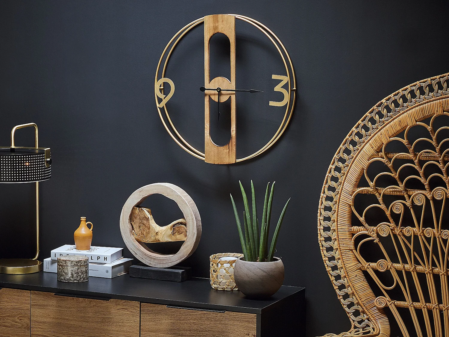 Horloge murale MULHOUSE 50 cm Marron