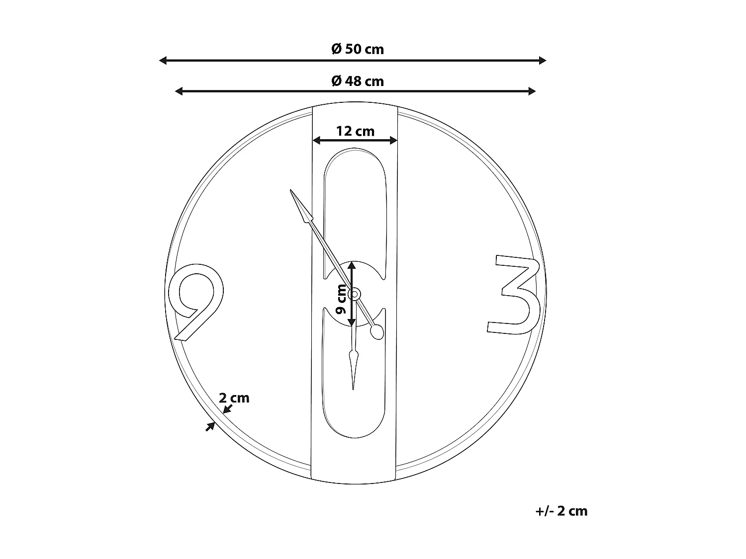 Horloge murale MULHOUSE 50 cm Marron