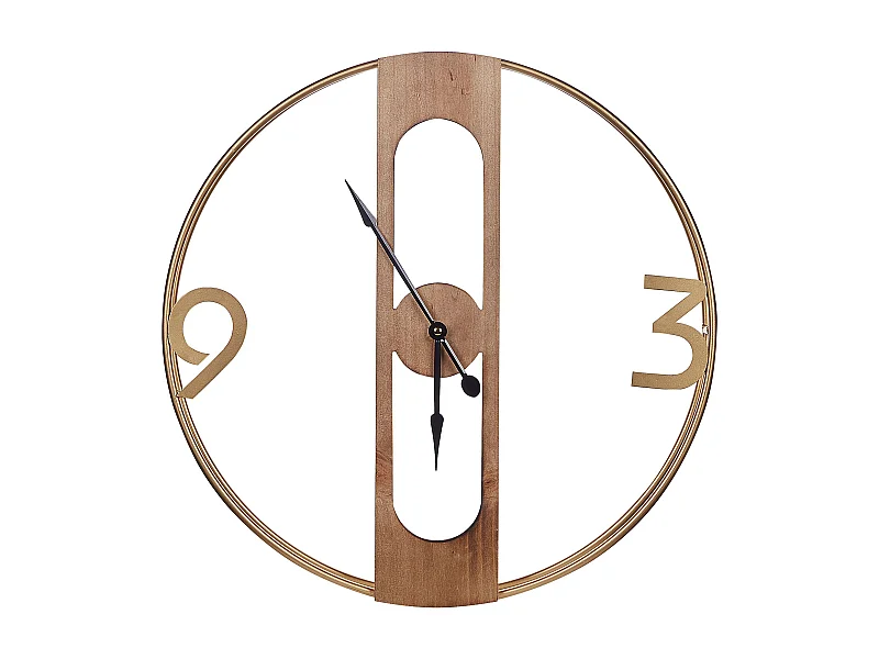 Retro Wanduhr heller Holzfarbton MDF-Platte Mulhouse