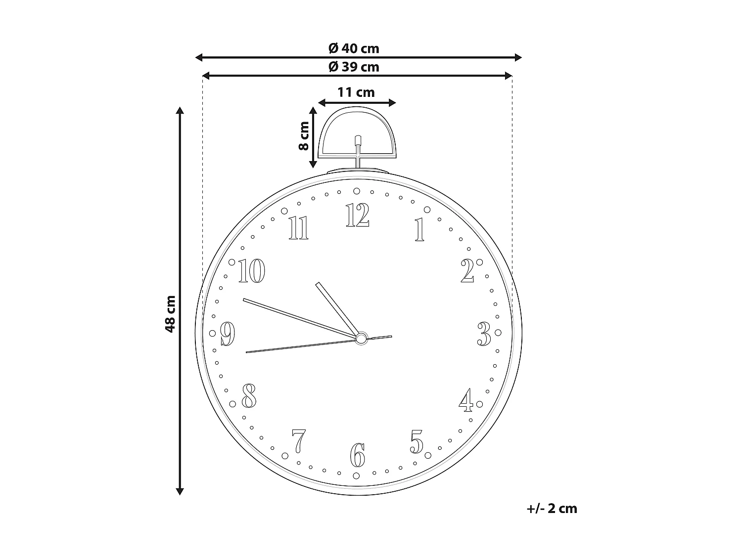 Wanduhr OPFIKON 40 cm Hellbraun