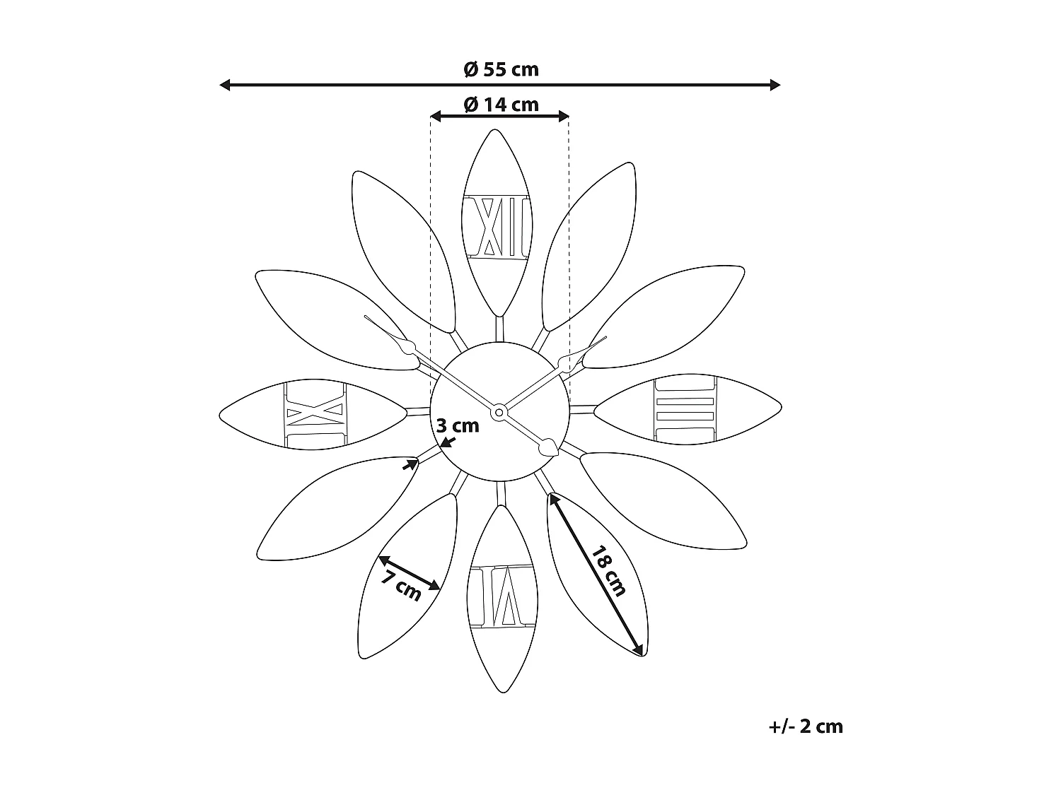 Wandklok BEINWIL 55 cm Metaal Bruin