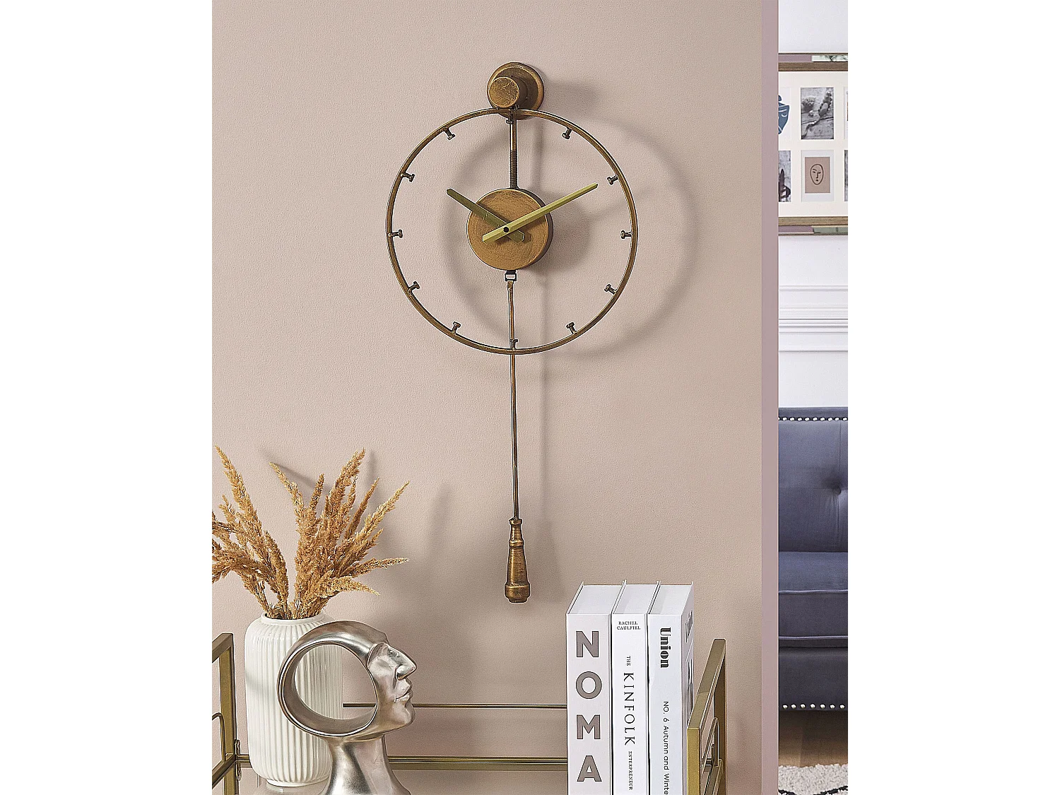 Horloge murale EMMEN 31 cm Métal Doré