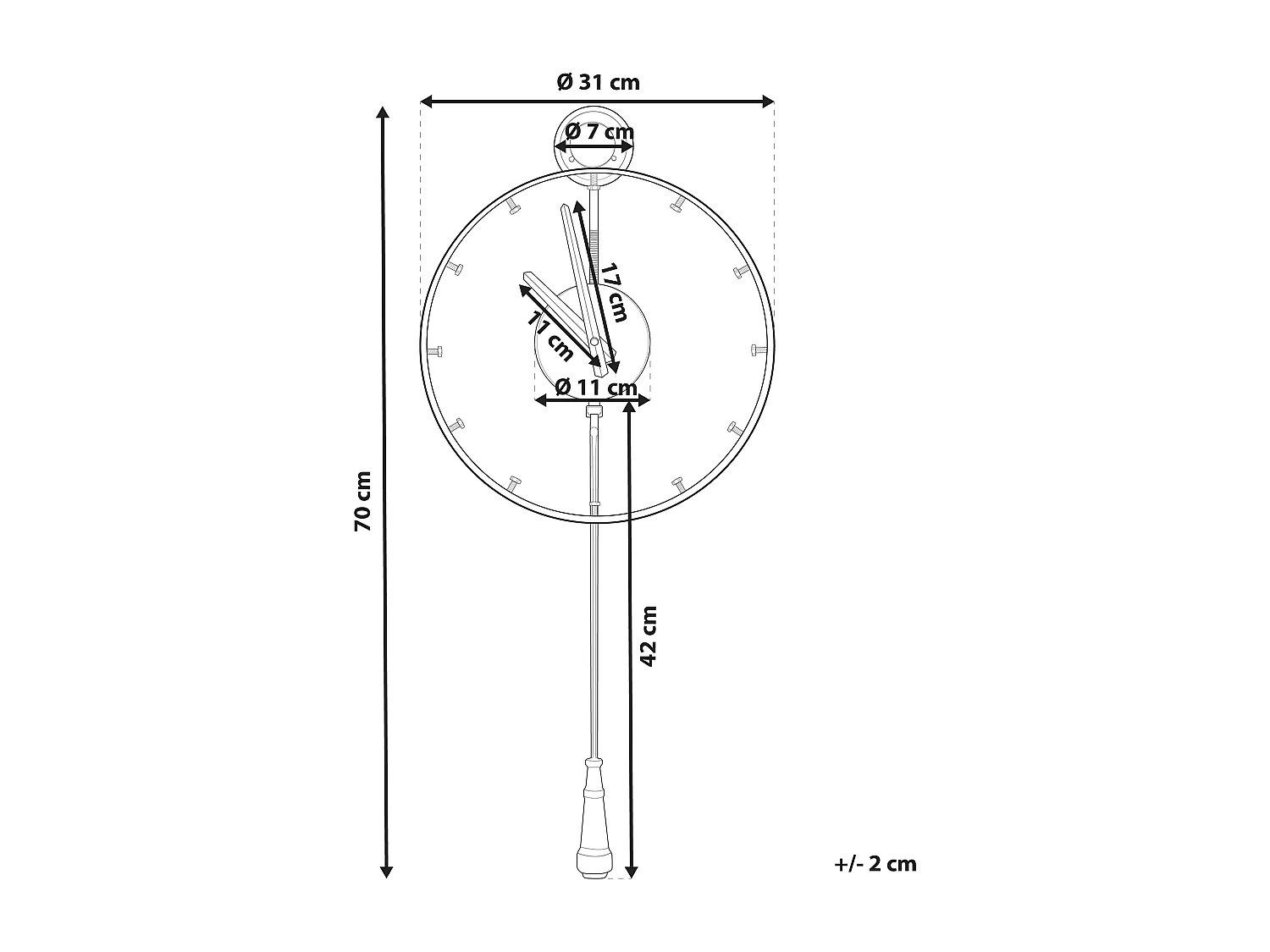Wanduhr EMMEN 31 cm Metall Gold