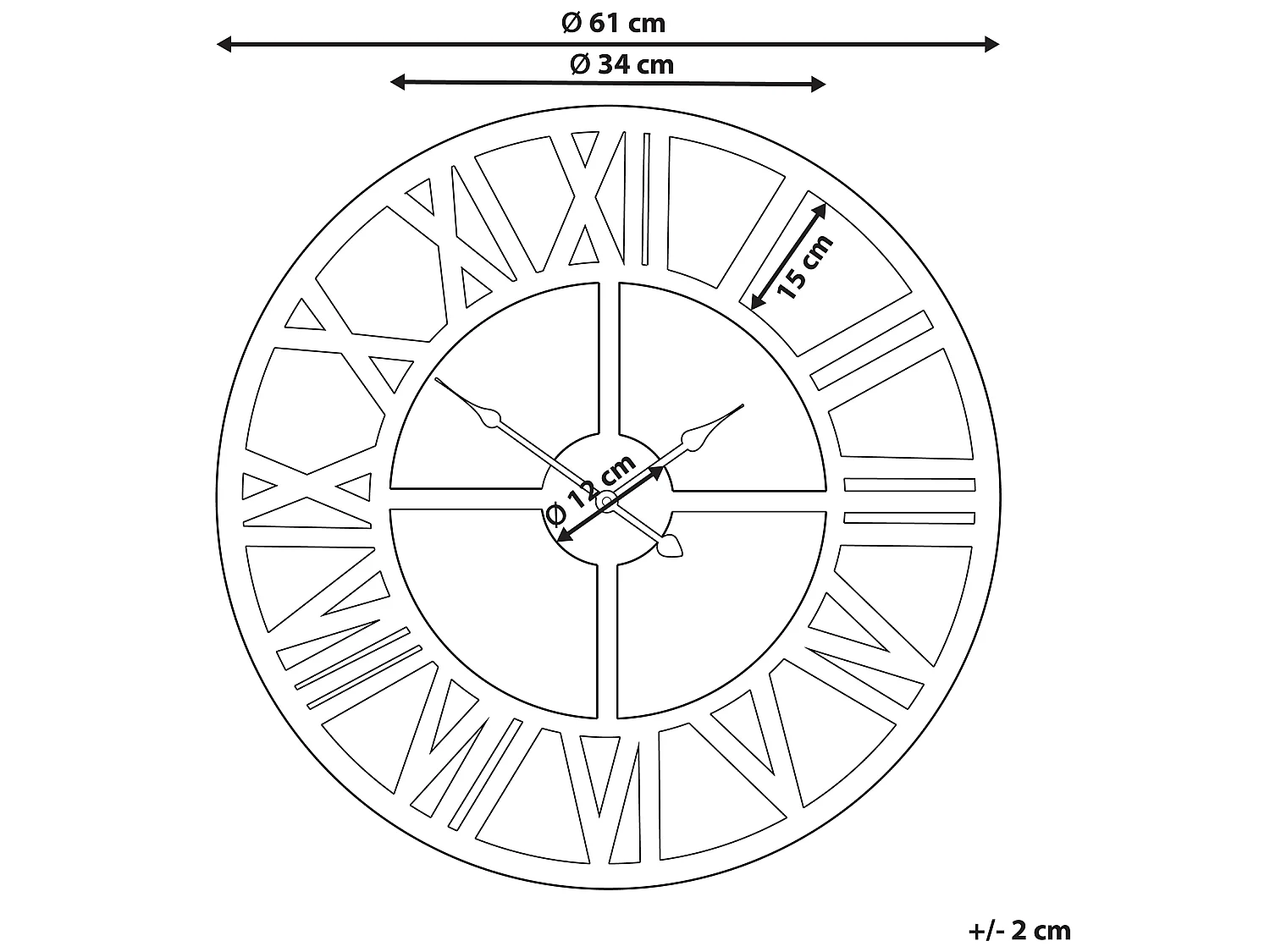 Wandklok NOTTWIL 61 cm Metaal Goud