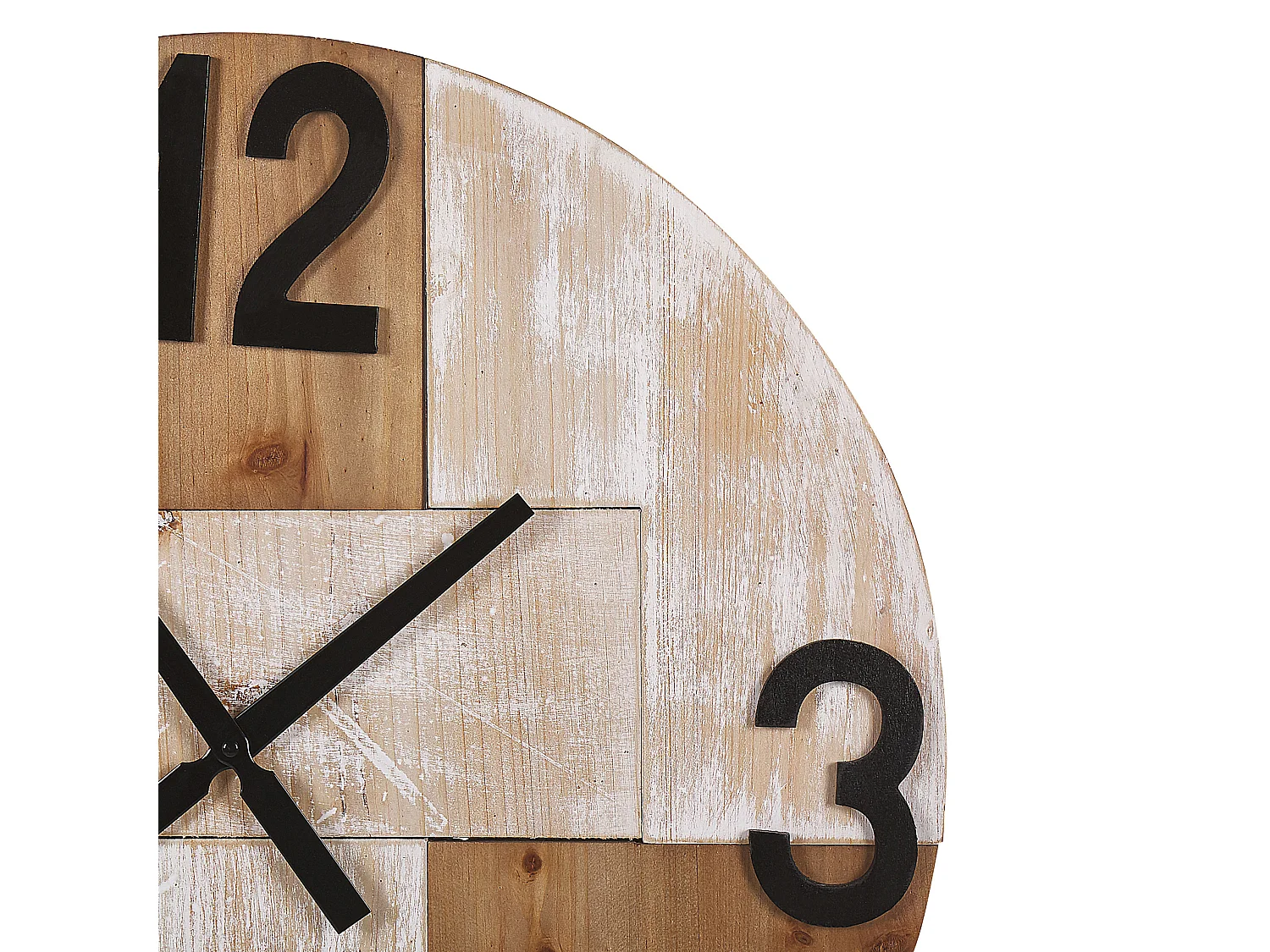 Moderne batteriebetriebene Wanduhr in heller und dunkler Holzoptik Michapan