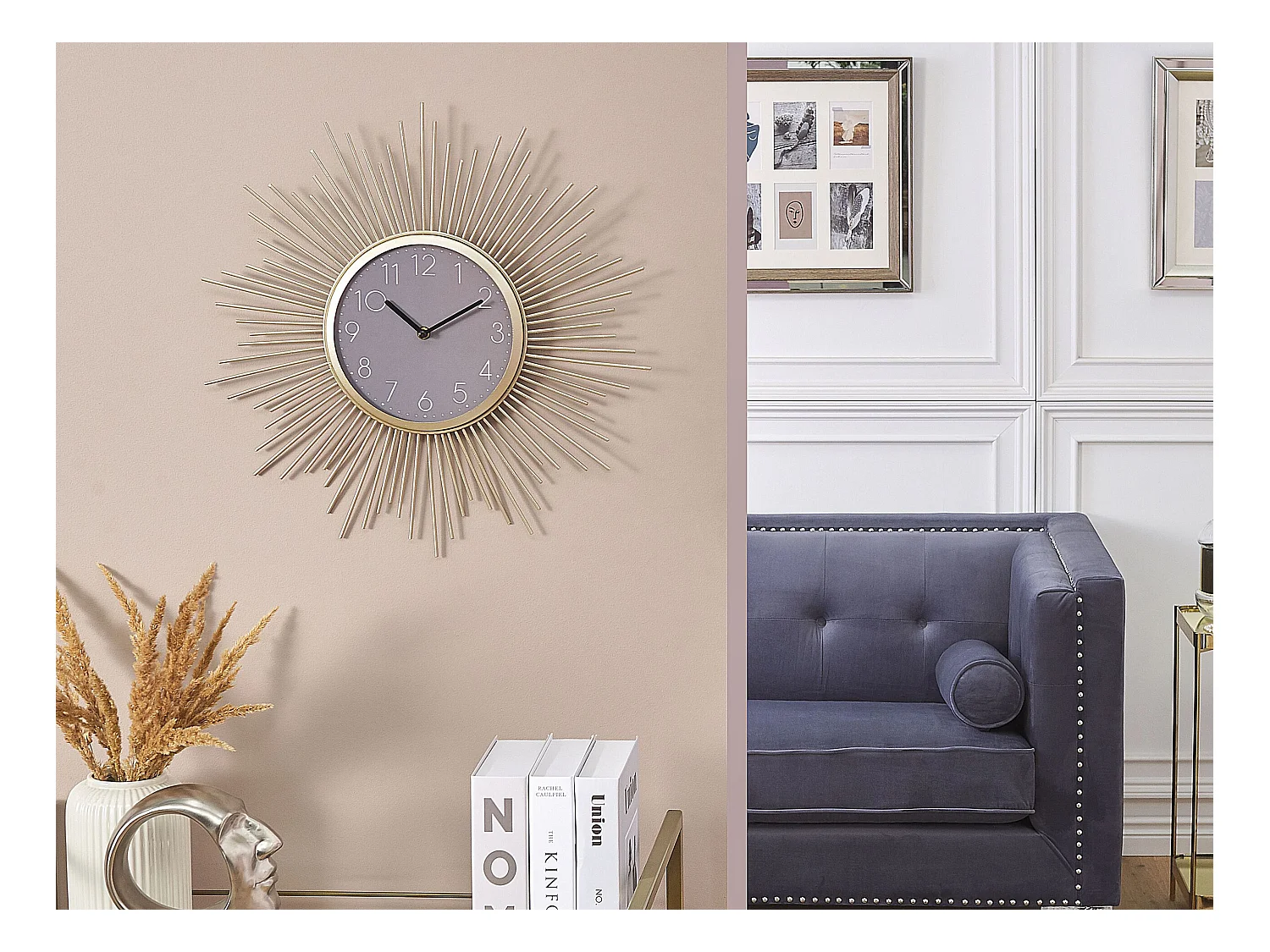 Horloge murale SOLURA 45 cm Métal Doré