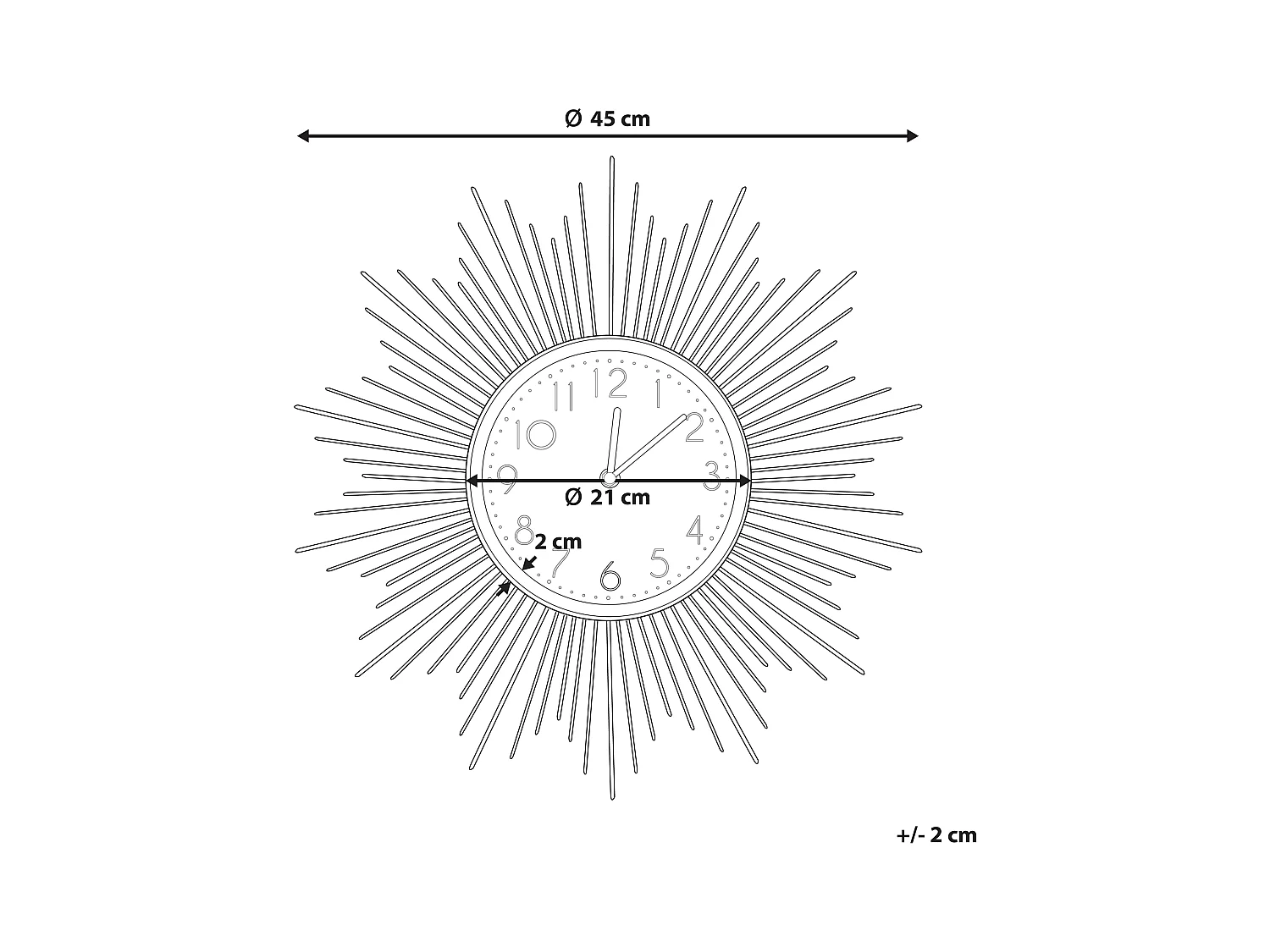 Horloge murale SOLURA 45 cm Métal Doré
