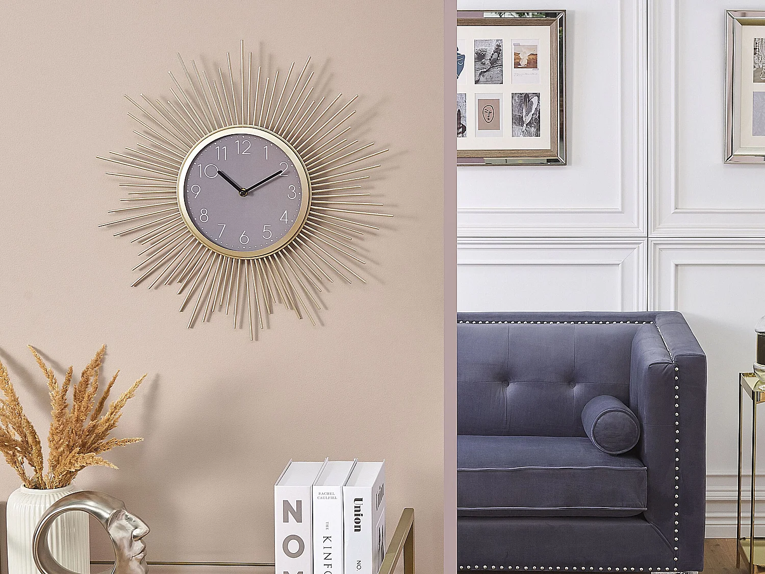 Horloge murale SOLURA 45 cm Métal Doré