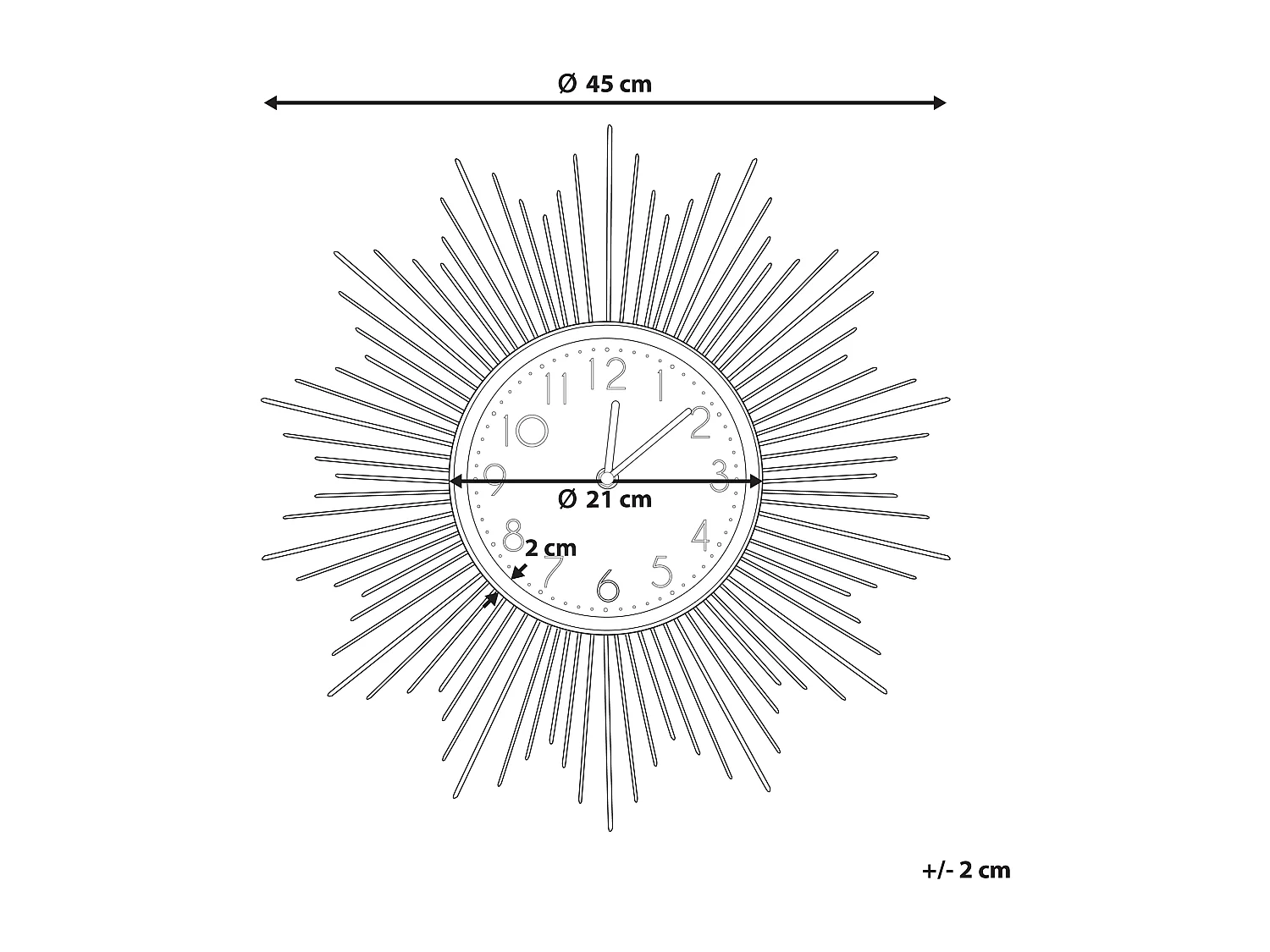 Horloge murale SOLURA 45 cm Métal Doré
