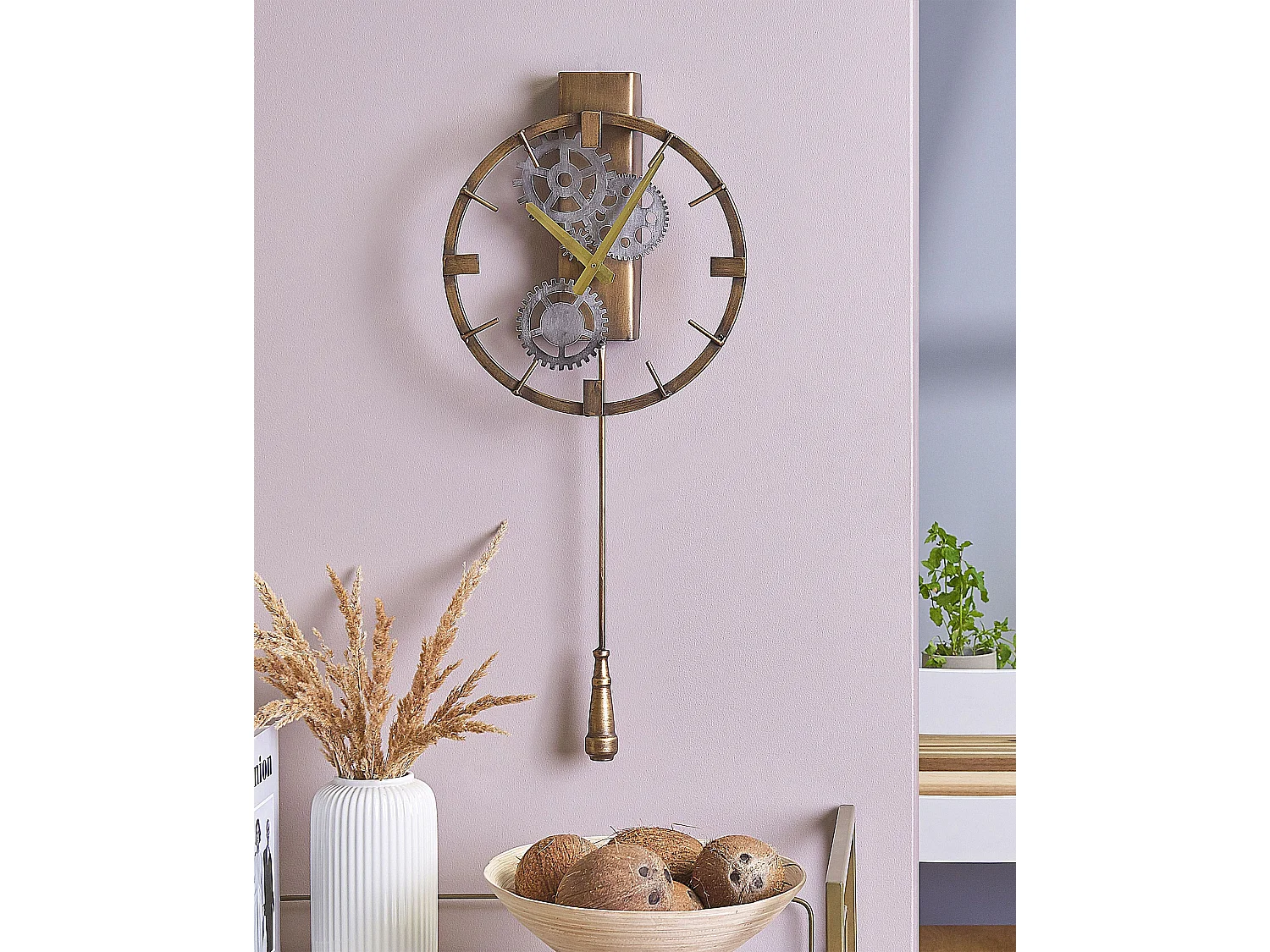 Horloge murale MARCOTE 30 cm Métal Doré