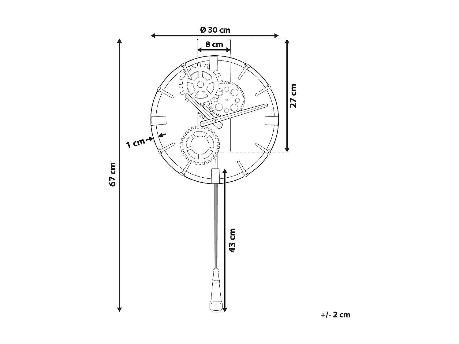 Horloge murale MARCOTE 30 cm Métal Doré