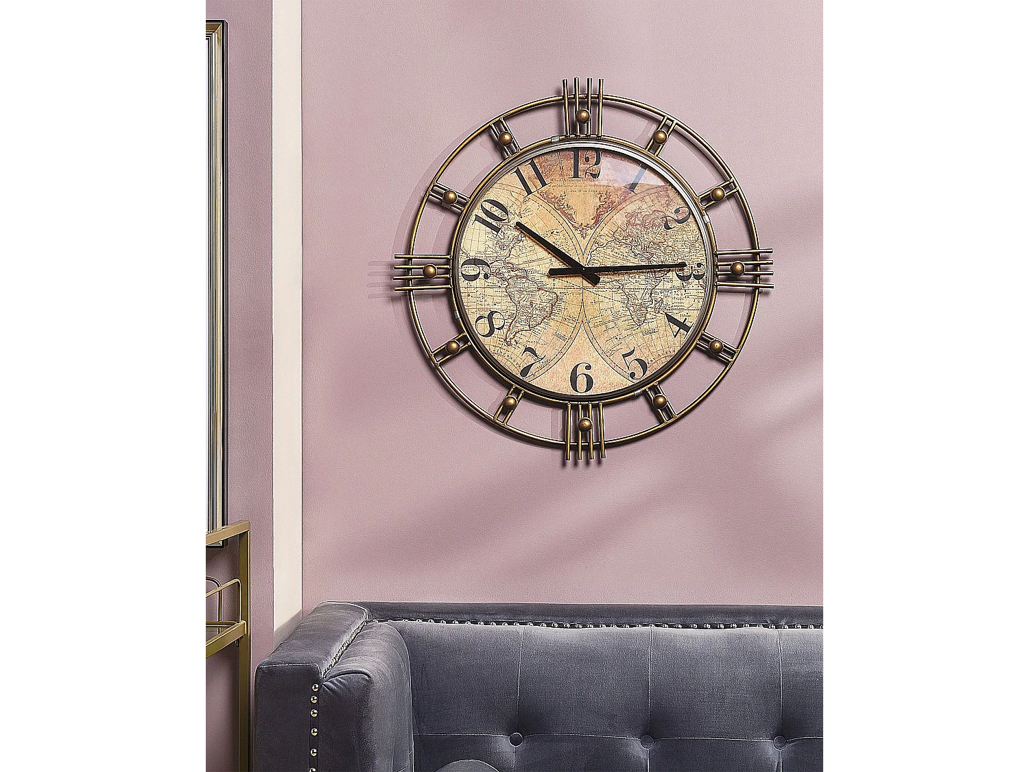 Horloge murale LANCY 63 cm Marron doré